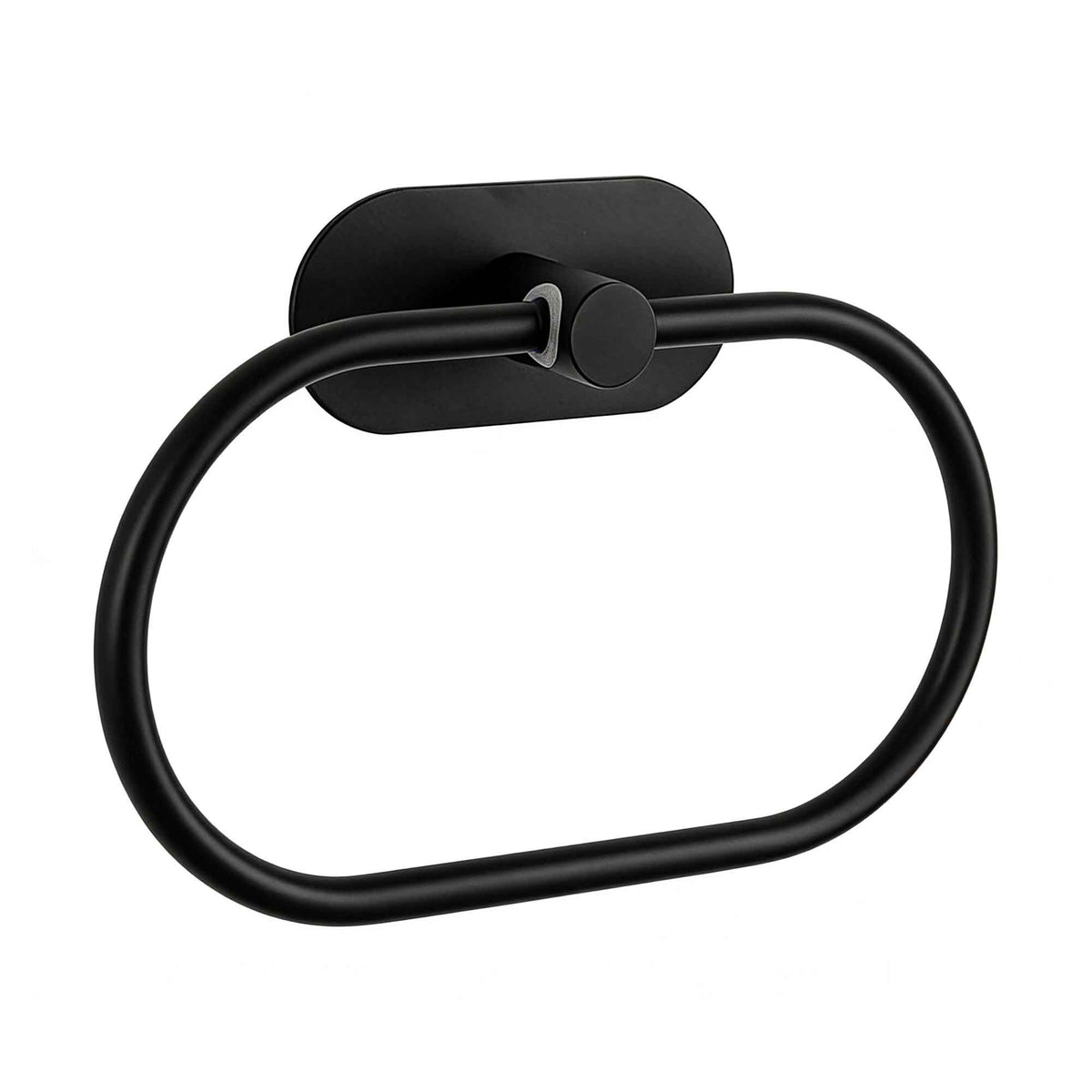 Porte-serviette à mains adhésif en métal, noir