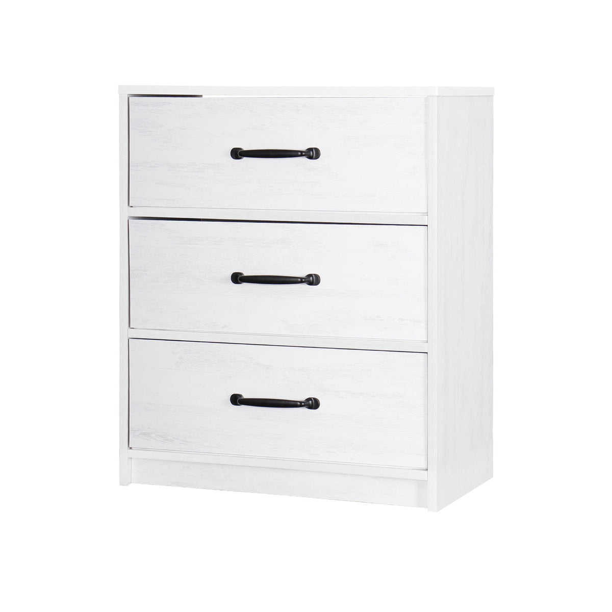 Commode en MDF blanc avec 3 tiroirs pliables, 22,8" x 11,7" x 27,6"