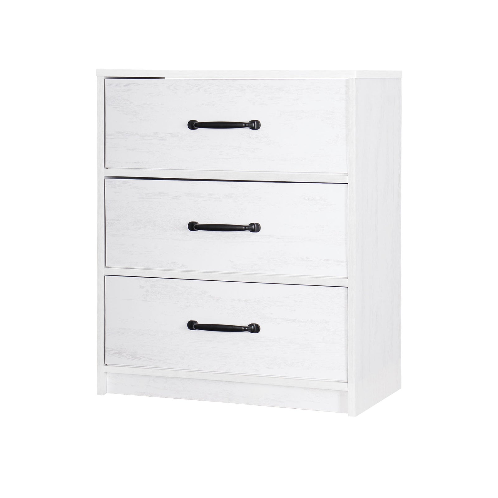 Commode en MDF blanc avec 3 tiroirs pliables, 22,8" x 11,7" x 27,6"