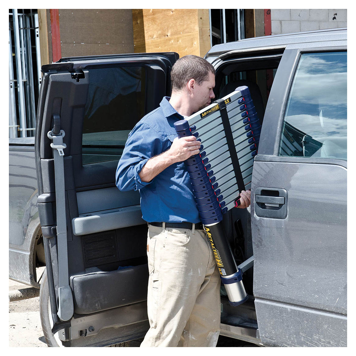 Échelle télescopique en aluminium, 15,5'