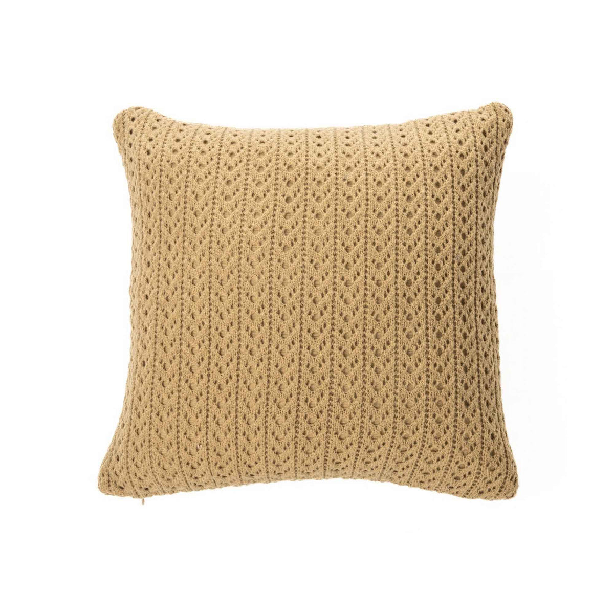 Coussin décoratif Naja en tricot de 18&quot; x 18&quot;, tan