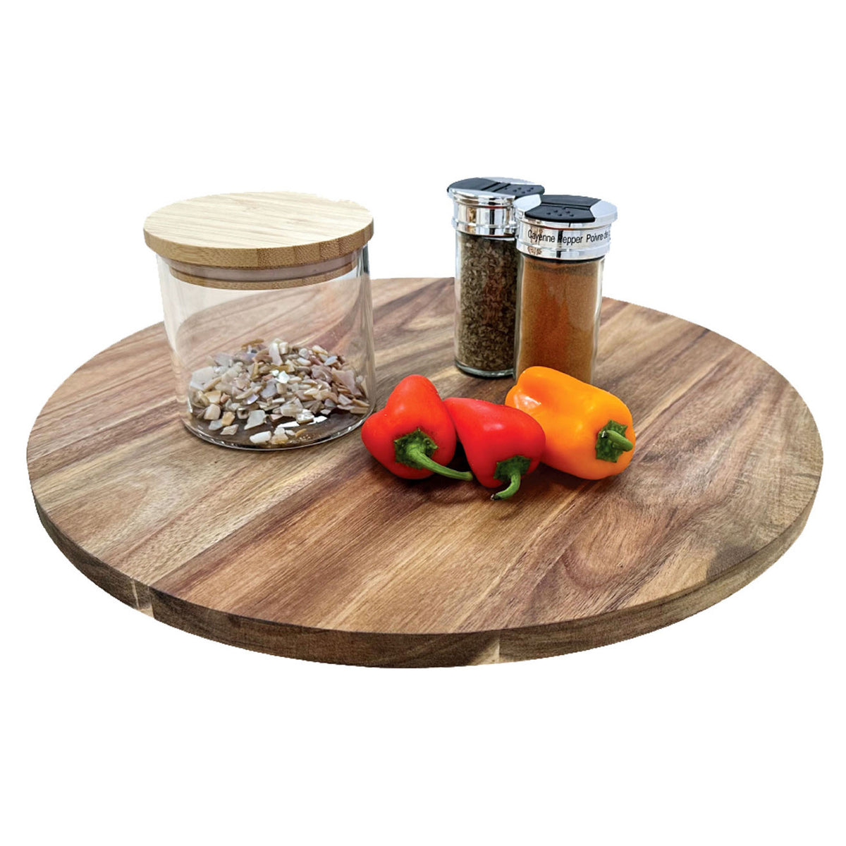 Plateau rotatif en bois d'acacia, 15,6"