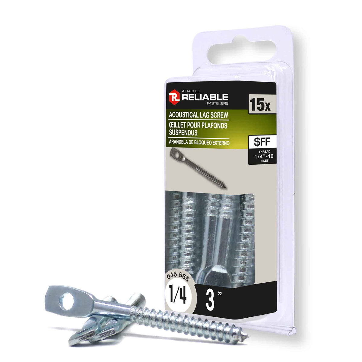 Œillet pour plafond suspendu zinc, 1/4 x 3'' (15 unités)