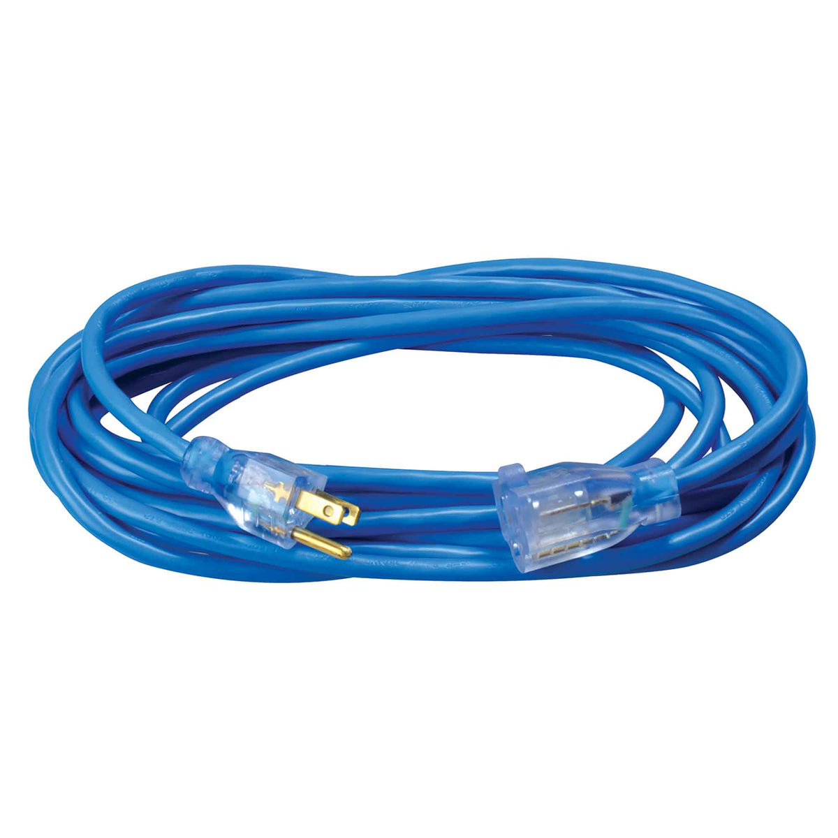 Rallonge électrique ColdFlex à cordon 16/3 SJTW de 25&#39; à 1 prise, bleu 