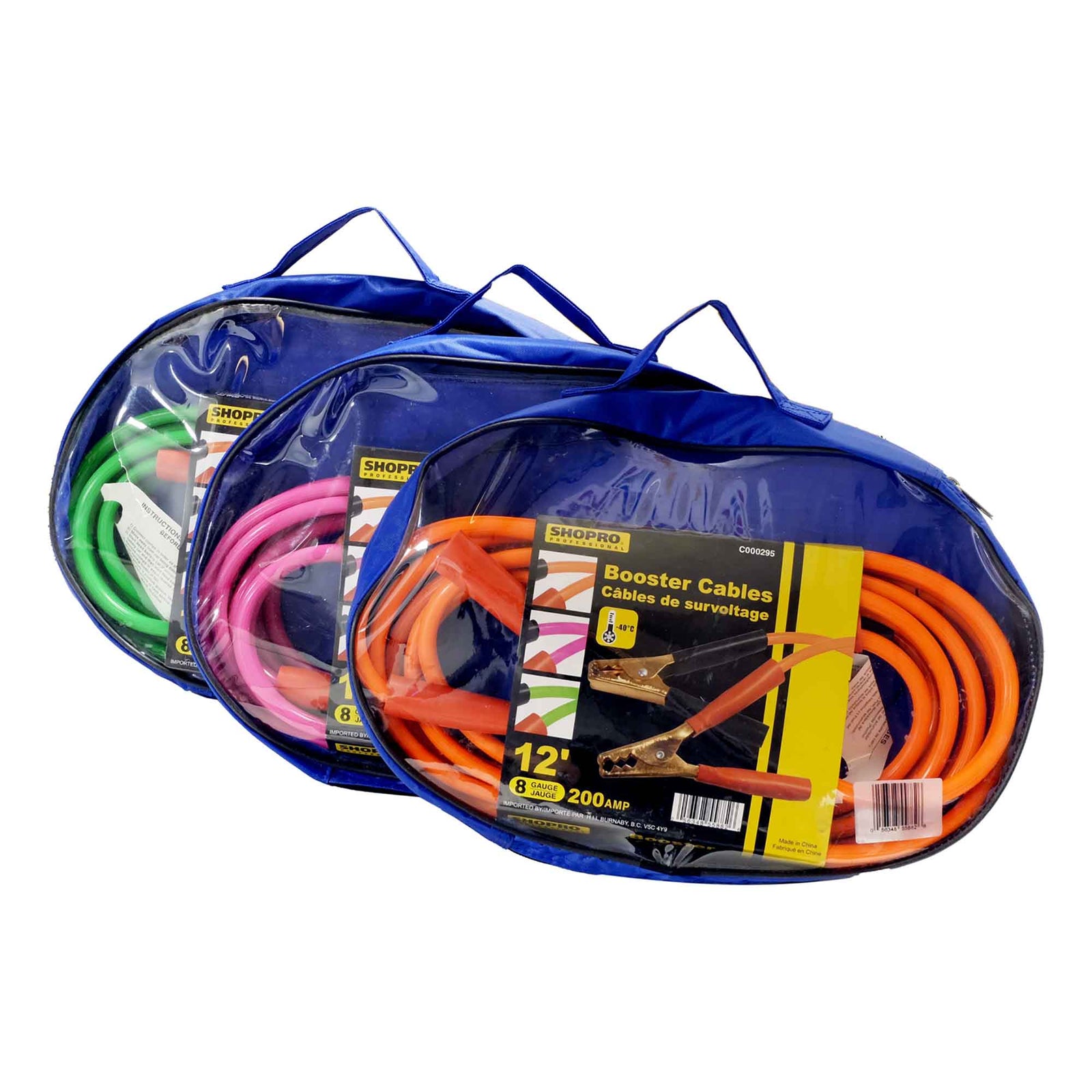 Câbles de survoltage de calibre 8, 12'