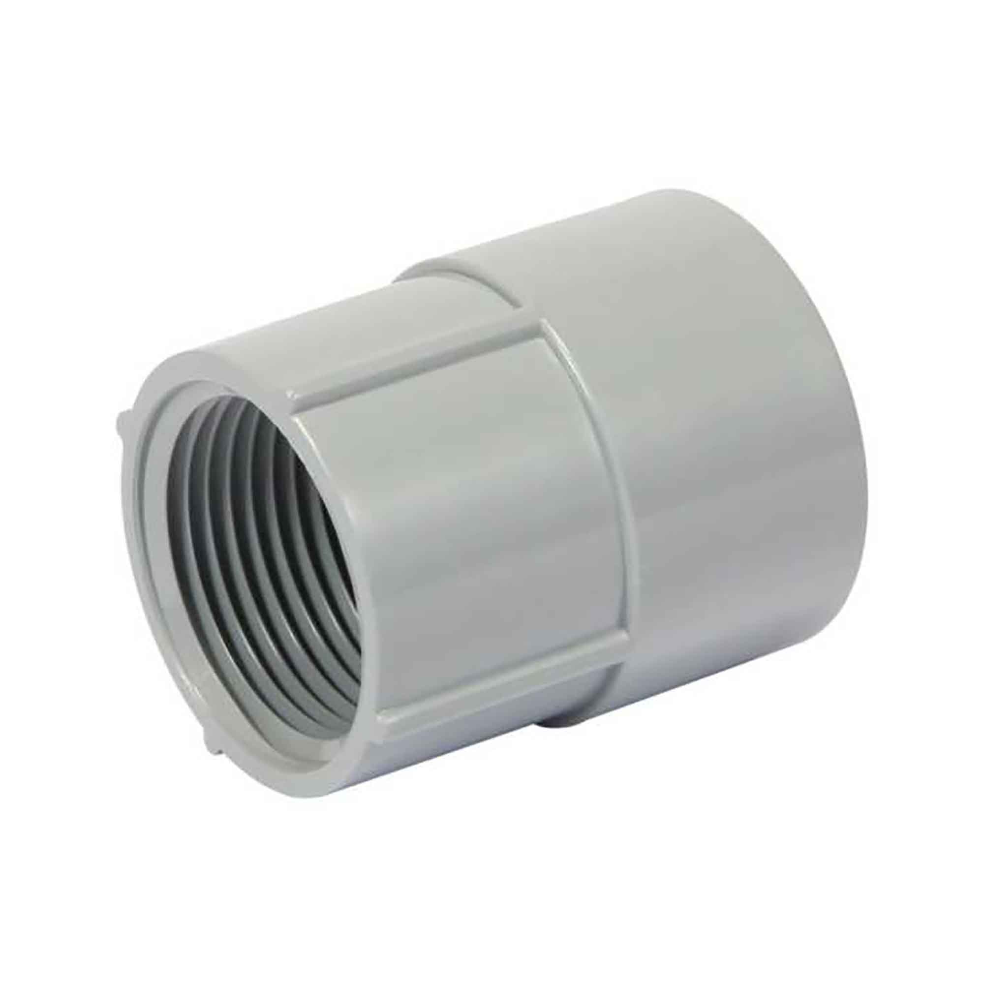 Adaptateur femelle pour conduit en PVC gris, 1"