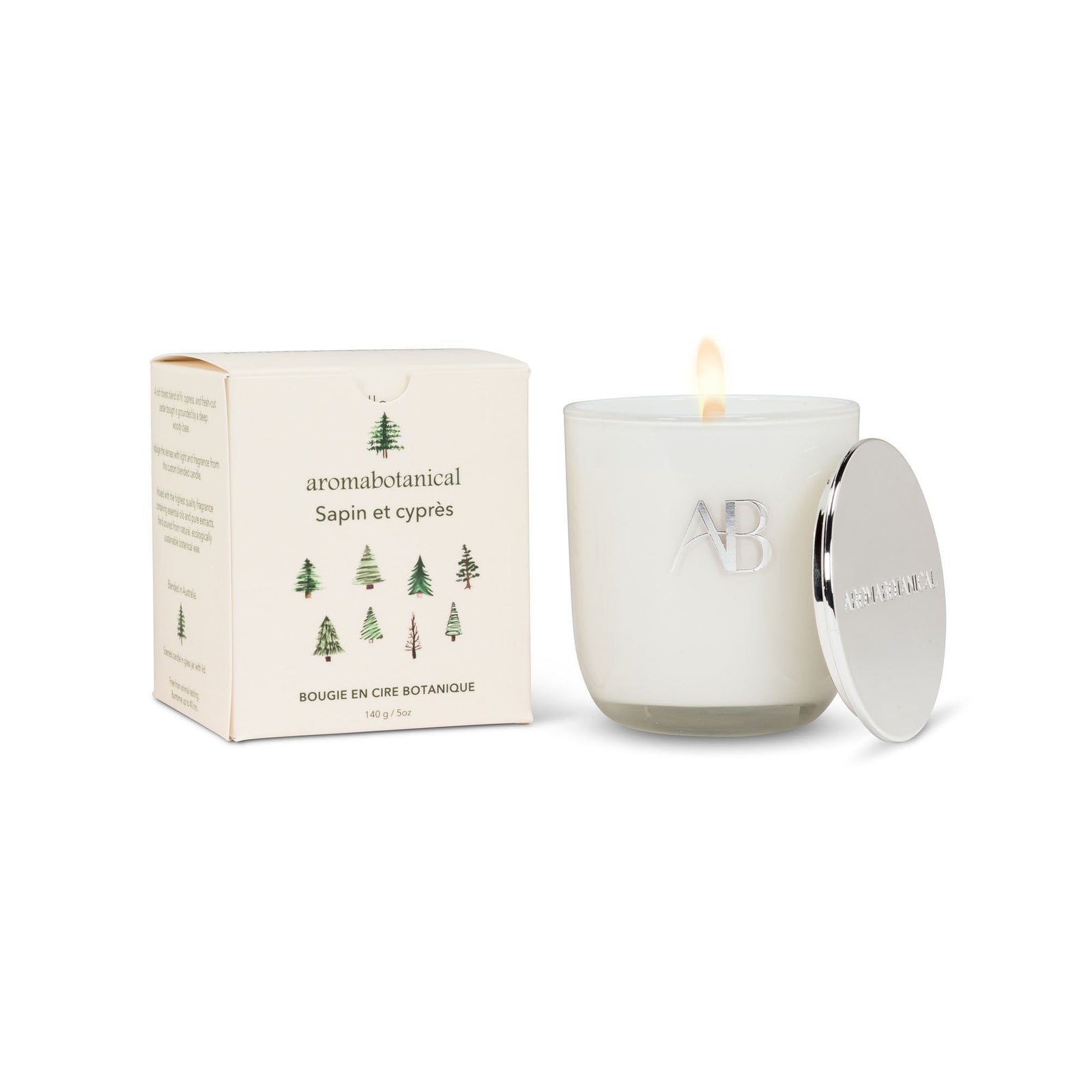 Bougie en cire botanique sapin et cyprès, 140 g