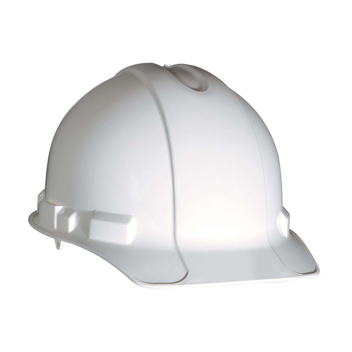 Casque blanc de protection avec rebord avant ajustable à cliquet de 3M, sans aération