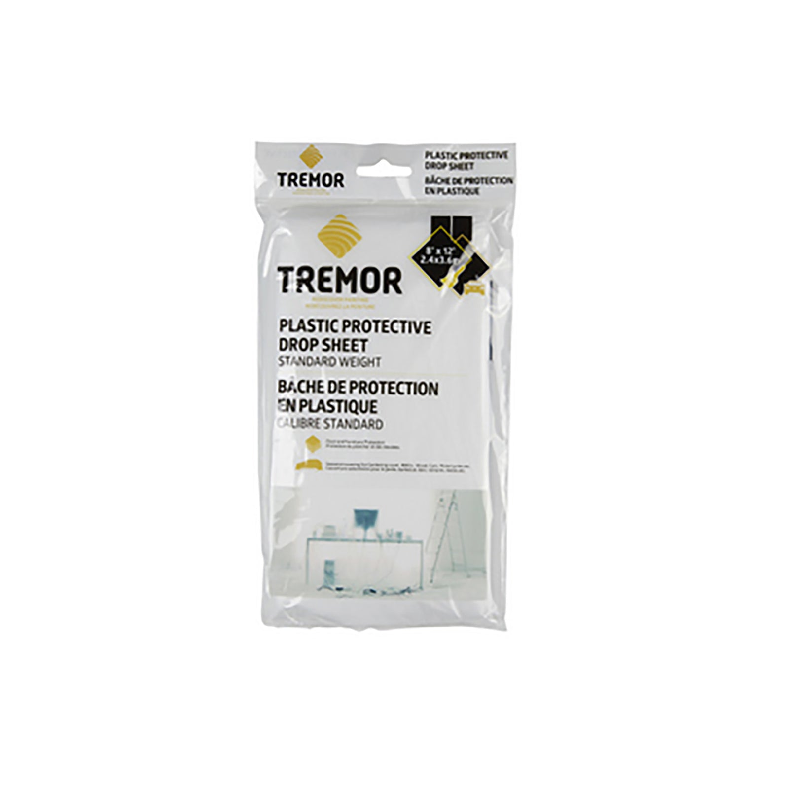 Toile de protection en plastique, 8' x 12'
