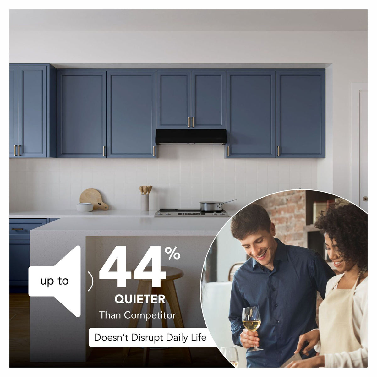 Hotte de cuisine sous-armoire Glacier de 30" avec puissance maximale de 350 pi³ / min, noir