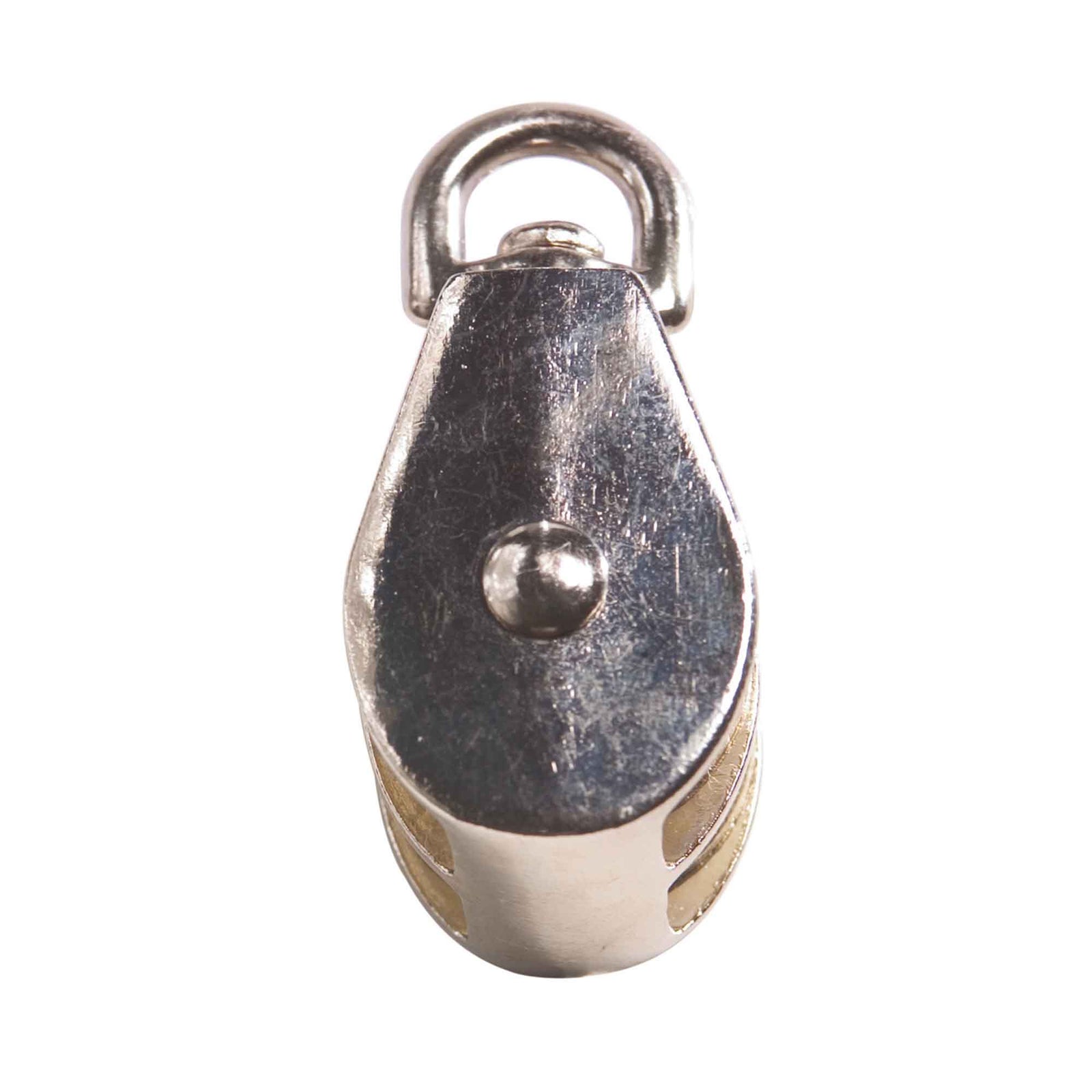 Poulie double à émerillon en acier plaqué zinc, 1-1/2"