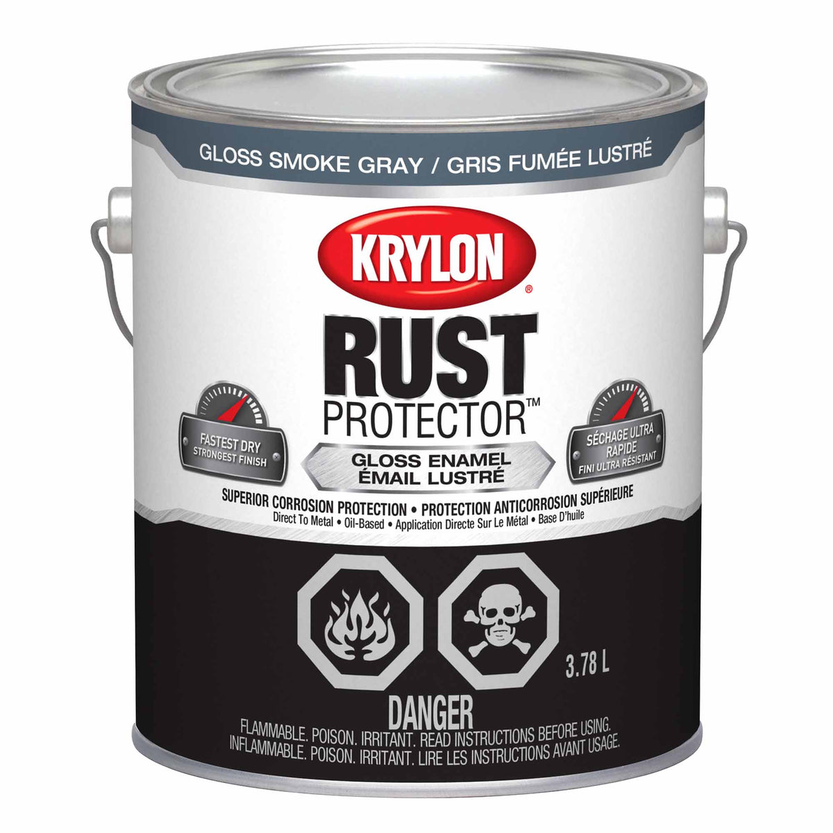 Krylon Rust Protector émail lustré gris fumée, 946 ml