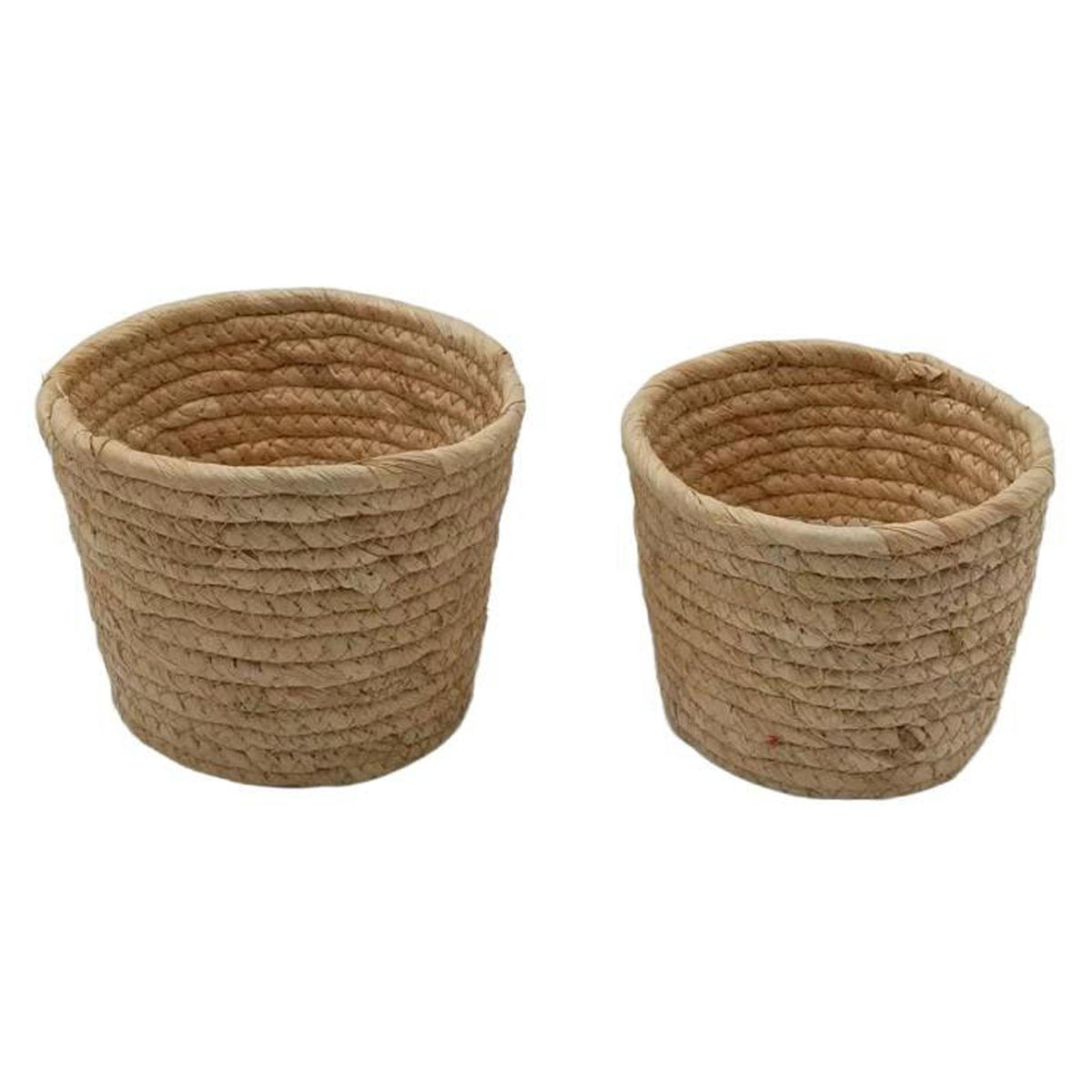 Ensemble de 2 cache-pots ronds en feuilles de maïs