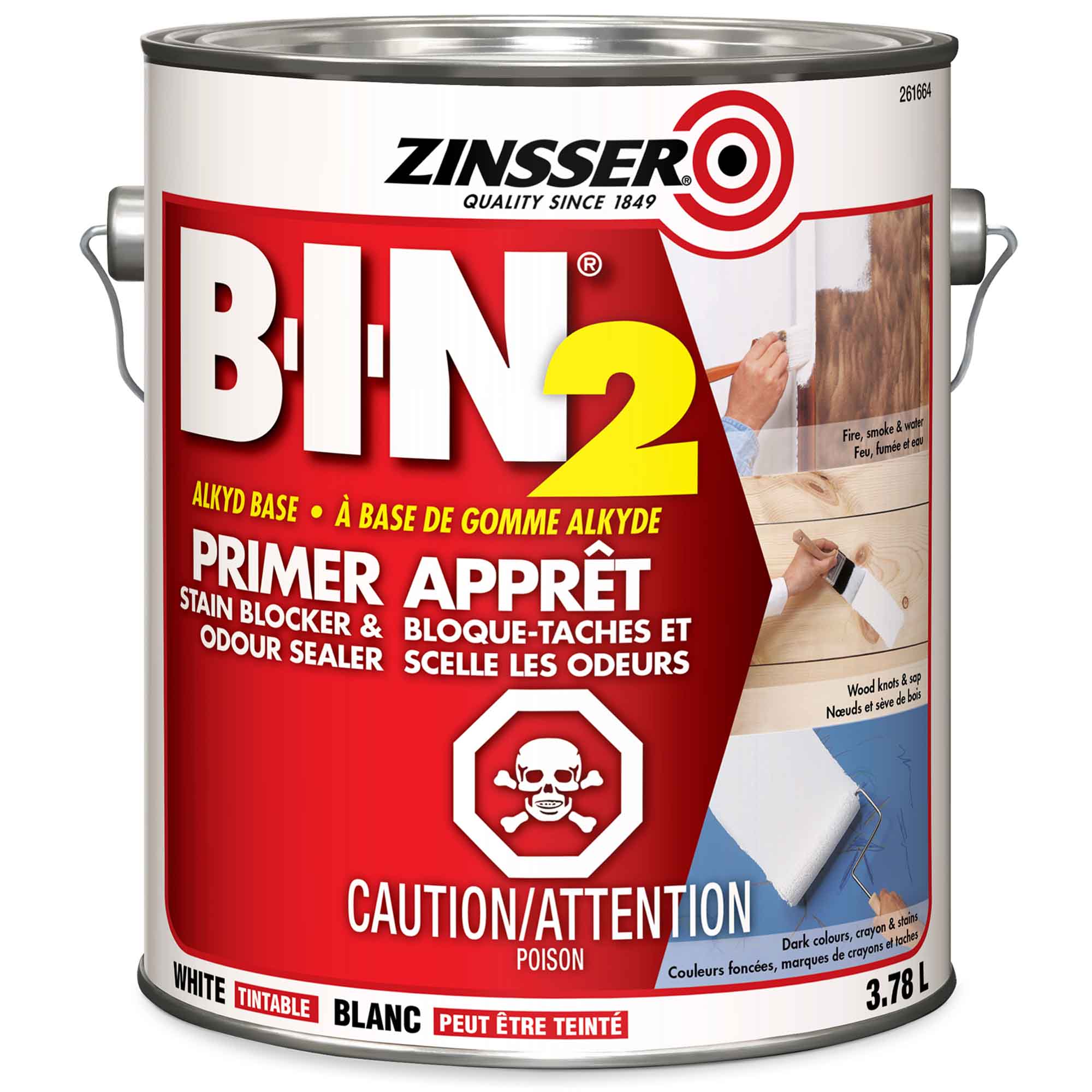 Apprêt scellant alkyde à base de soja B-I-N2 blanc, 3,78 L