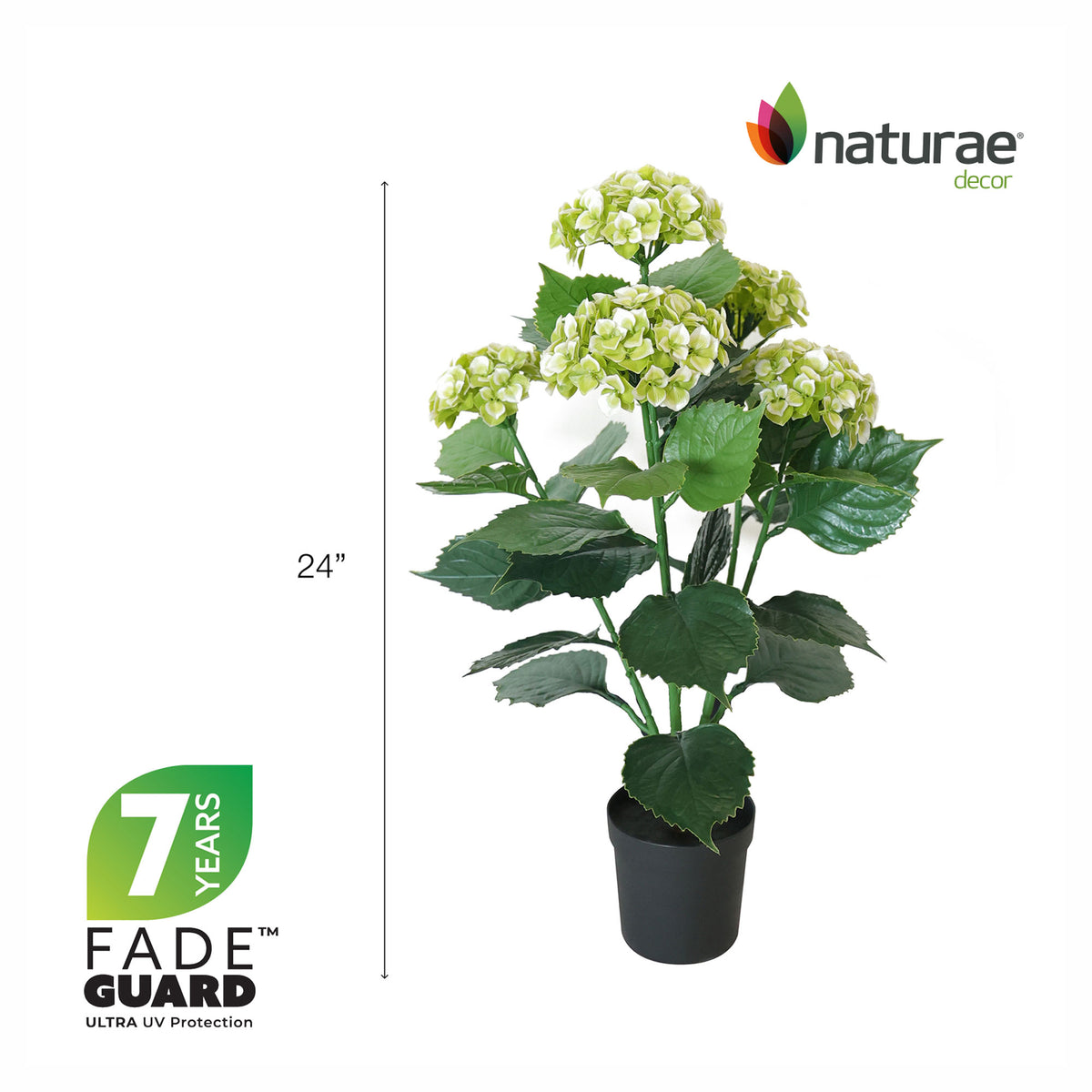 Arbre d'hortensia artificiel, 24" (blanc)