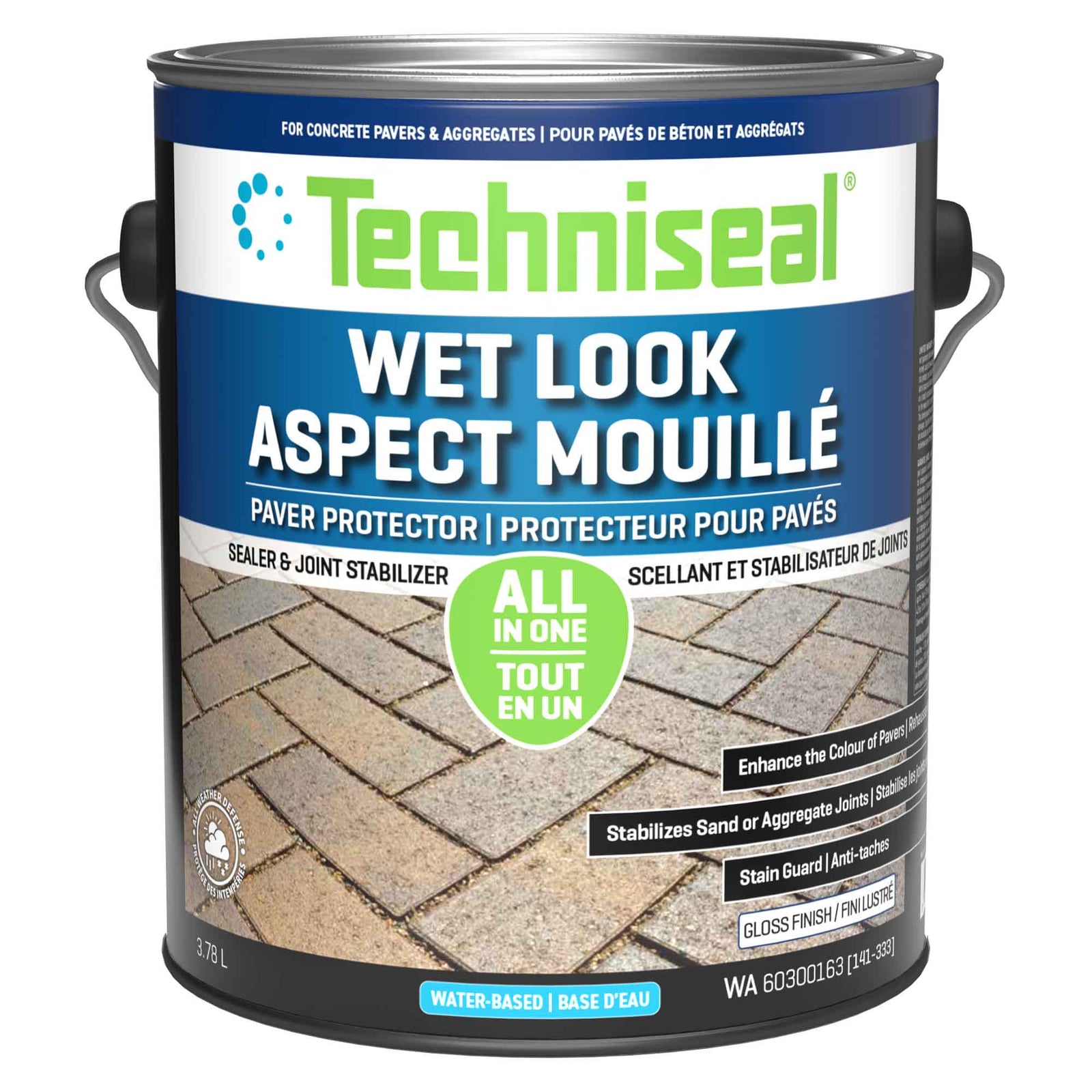 Scellant WA pour pavés de béton à base d'eau et fini lustré, 3,78 L