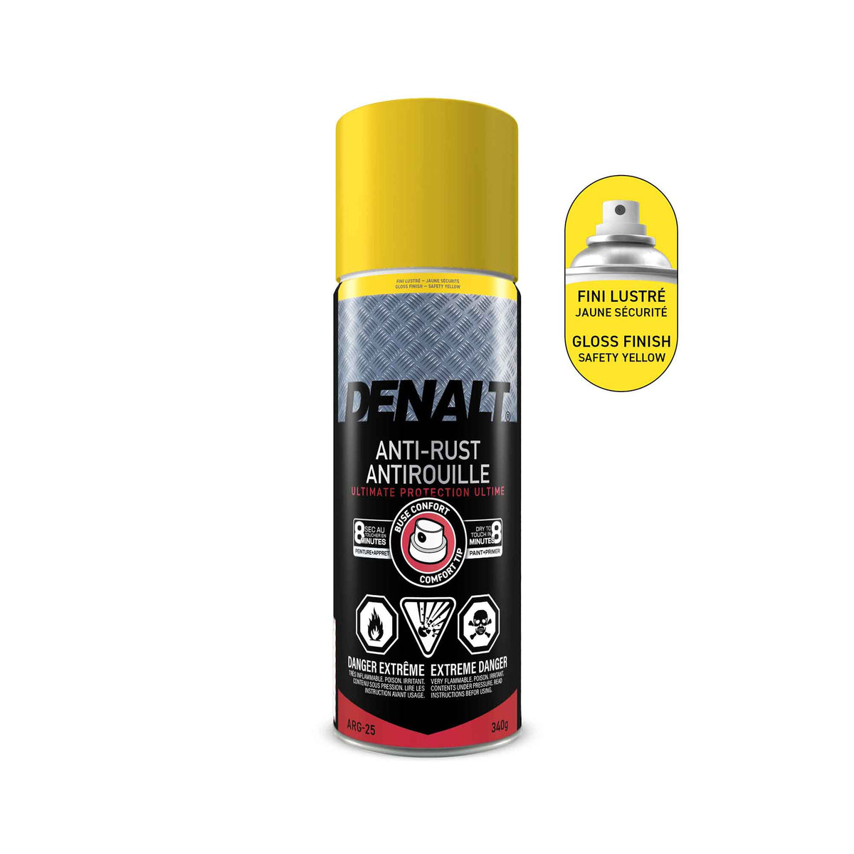 Peinture antirouille en aérosol à protection ultime lustré jaune sécurité, 340 g