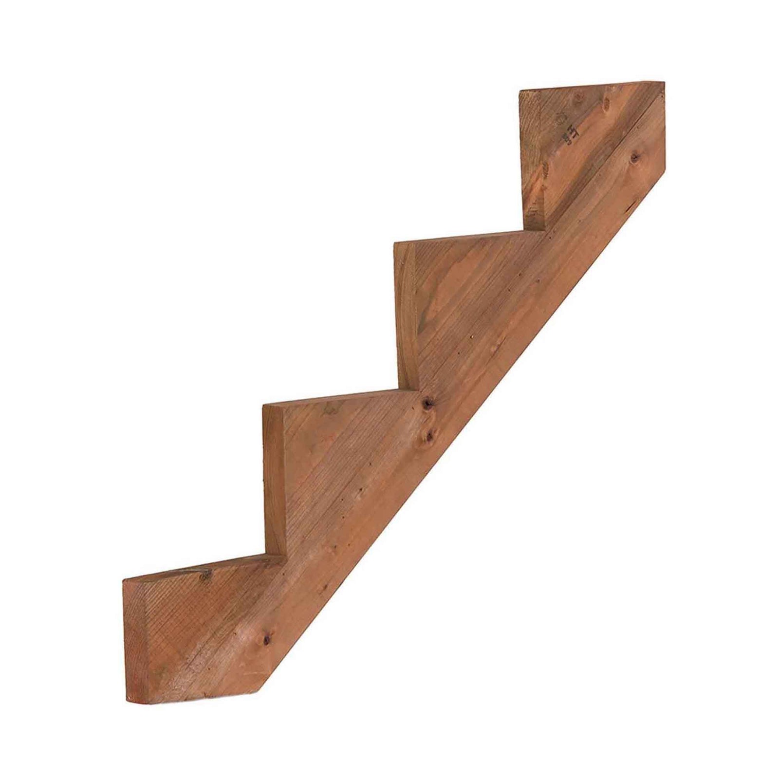 Limon d’escalier en bois traité brun, 4 marches (2'' x 12'')