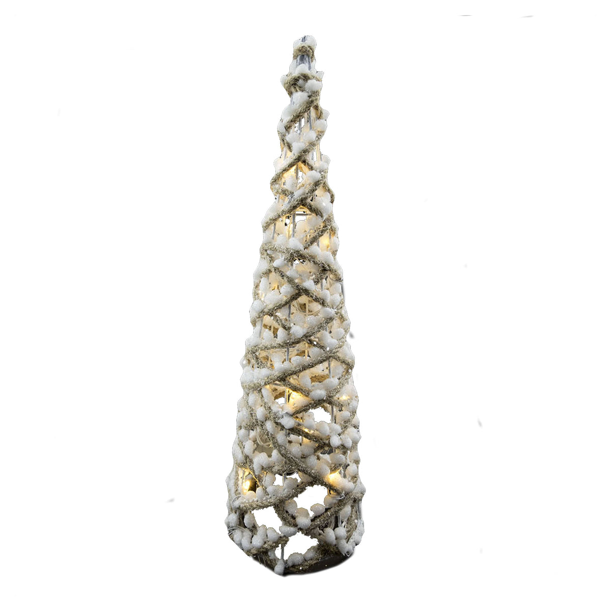 Arbre conique en corde zigzag illuminé à DEL , 20"