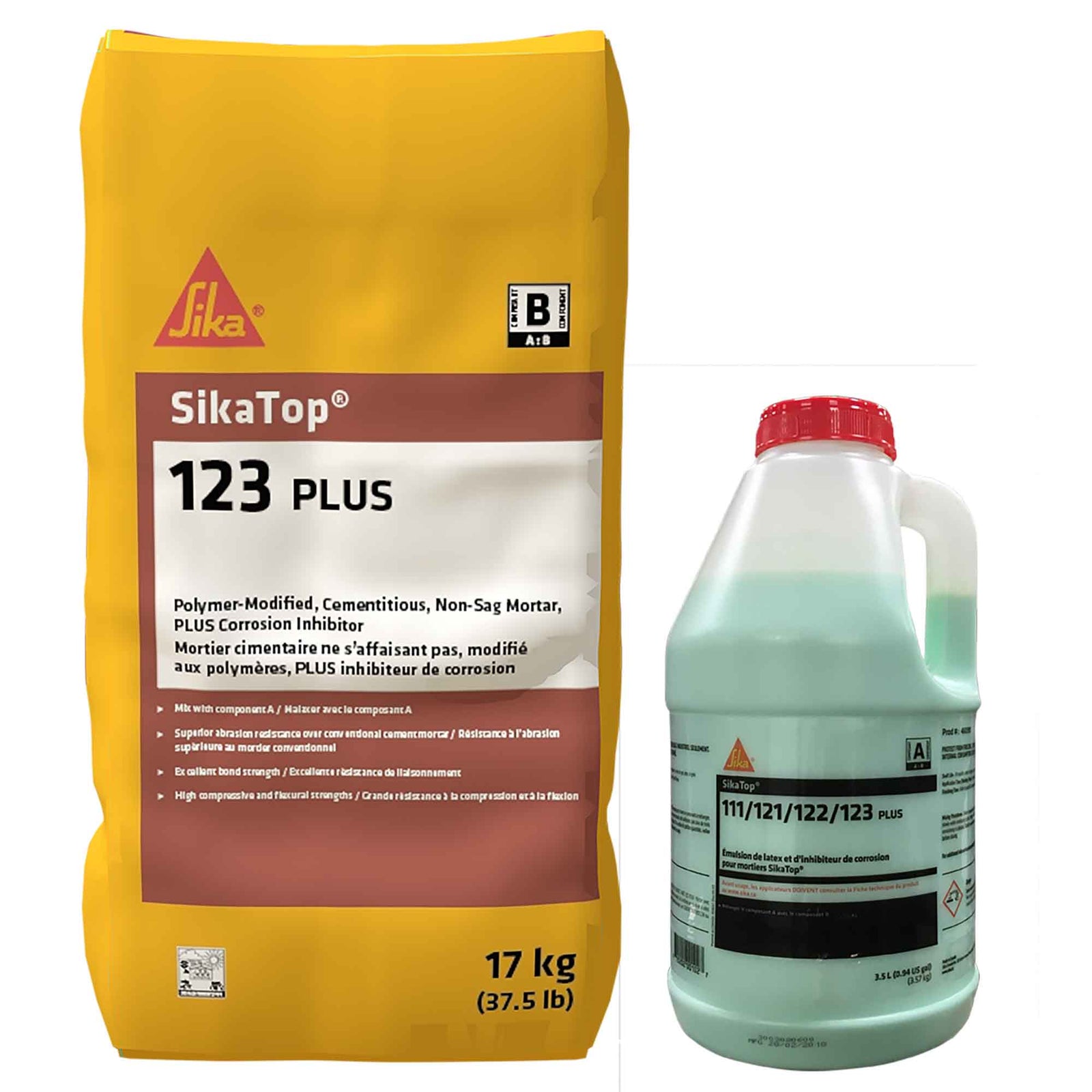 Mortier cimentaire SikaTop-123 Plus (A + B), 3,5 L + 17 kg