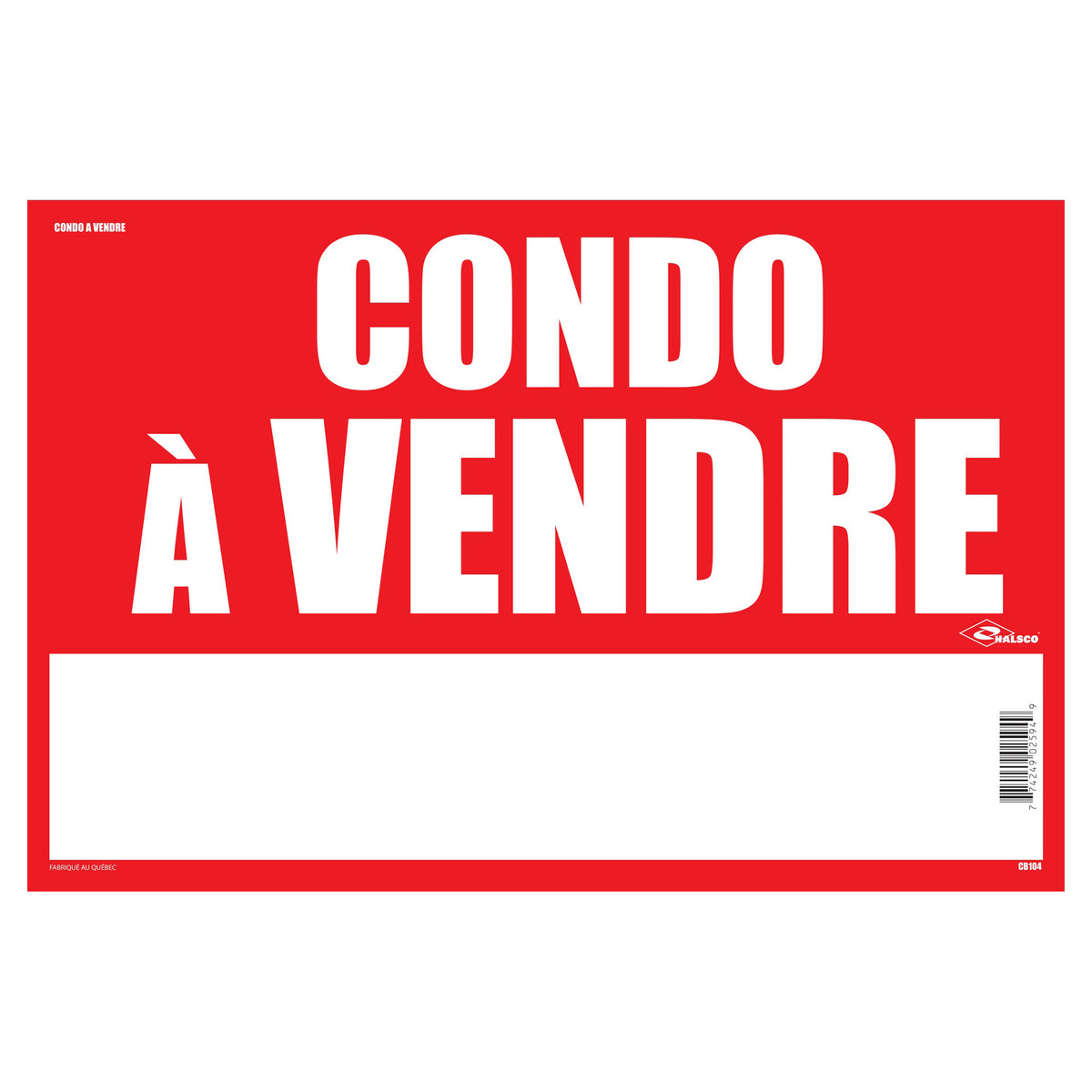 Affiche "Condo à vendre", 16" x 24"