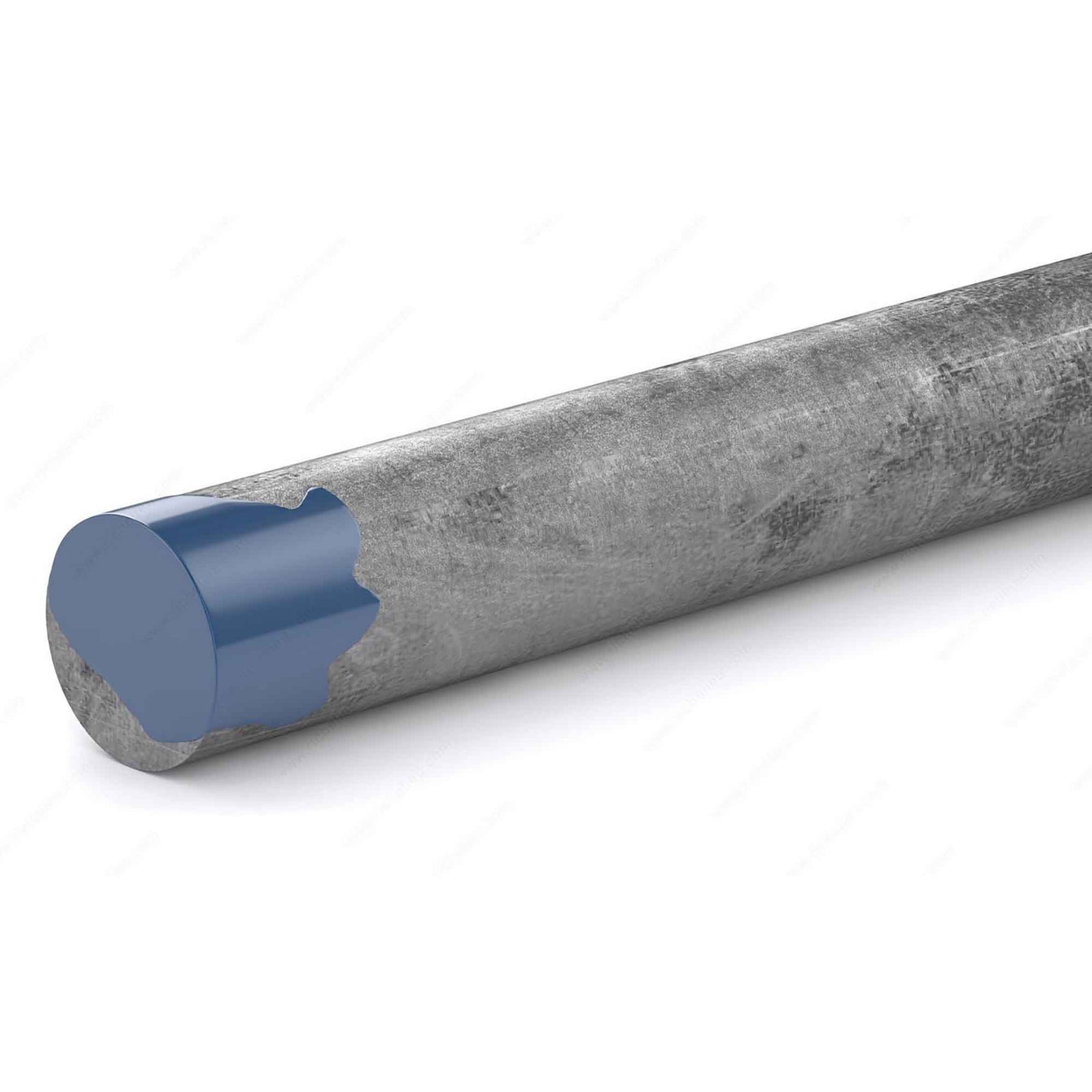 Tige d'acier non filetée plaquée zinc, 7/16'' x 36''