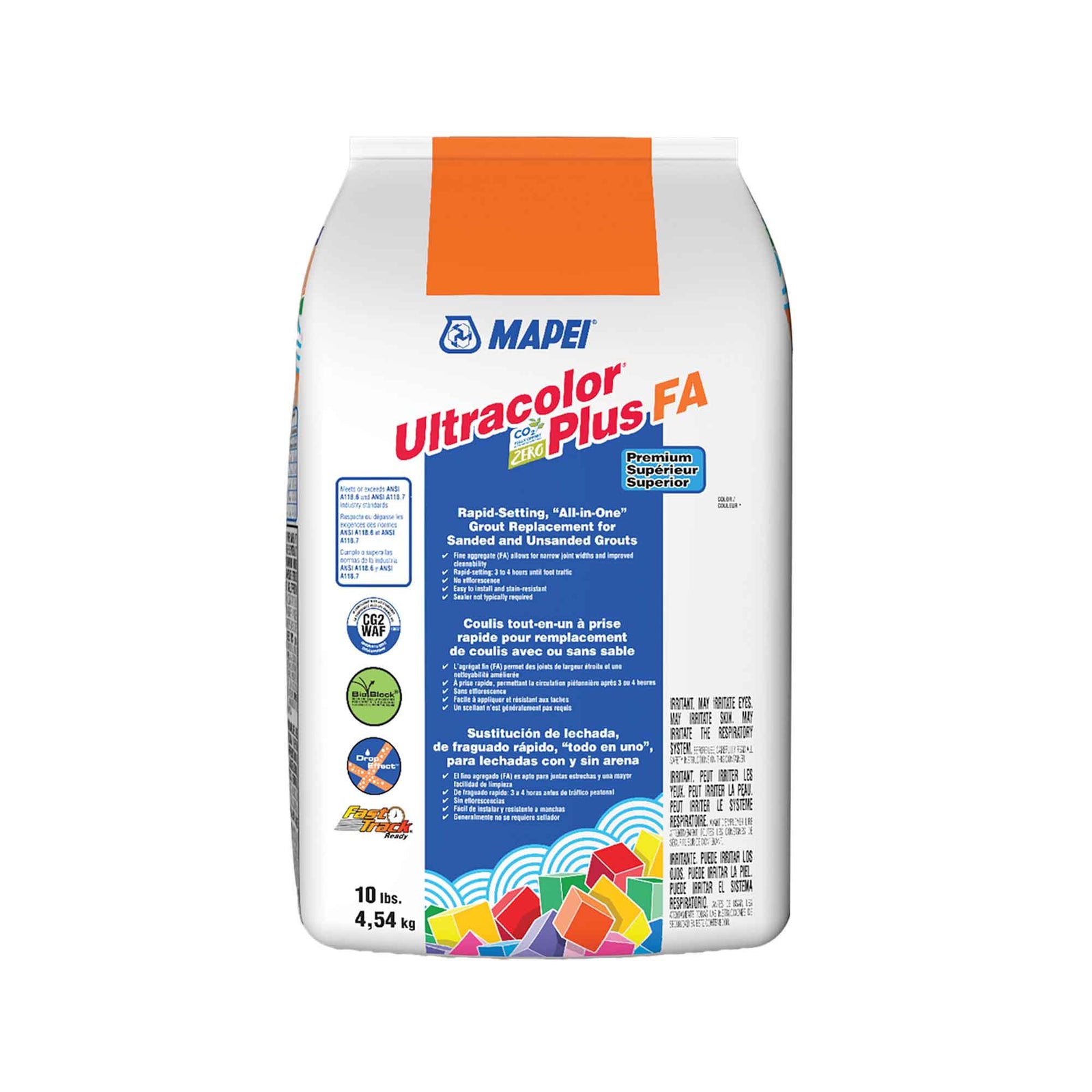 Coulis tout-en-un à prise rapide pour remplacement de coulis avec ou sans sable Ultracolor Plus FA de 10 lb, chamois #5