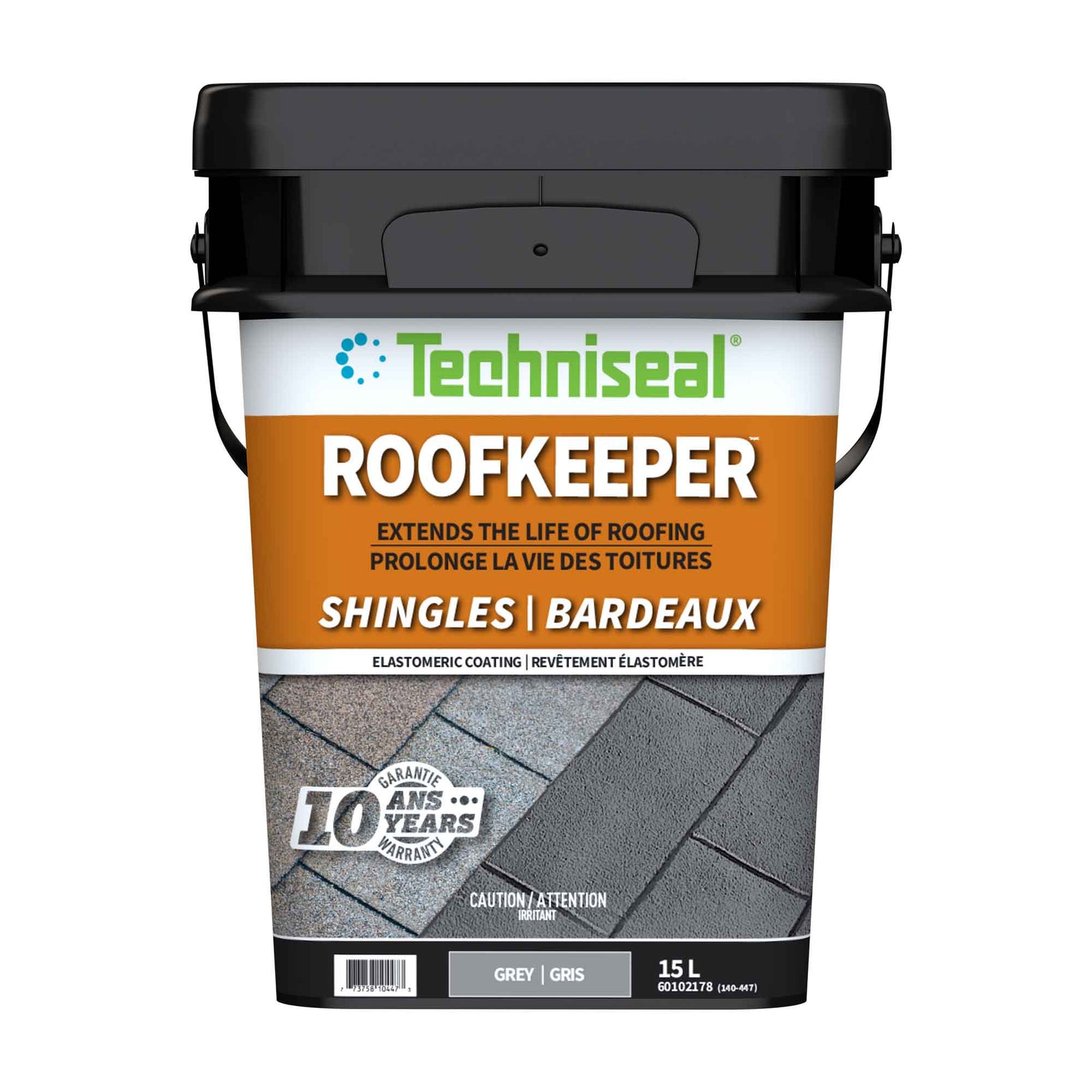 Protecteur gris élastomère pour toiture Roofkeeper 10 ans, 15 L