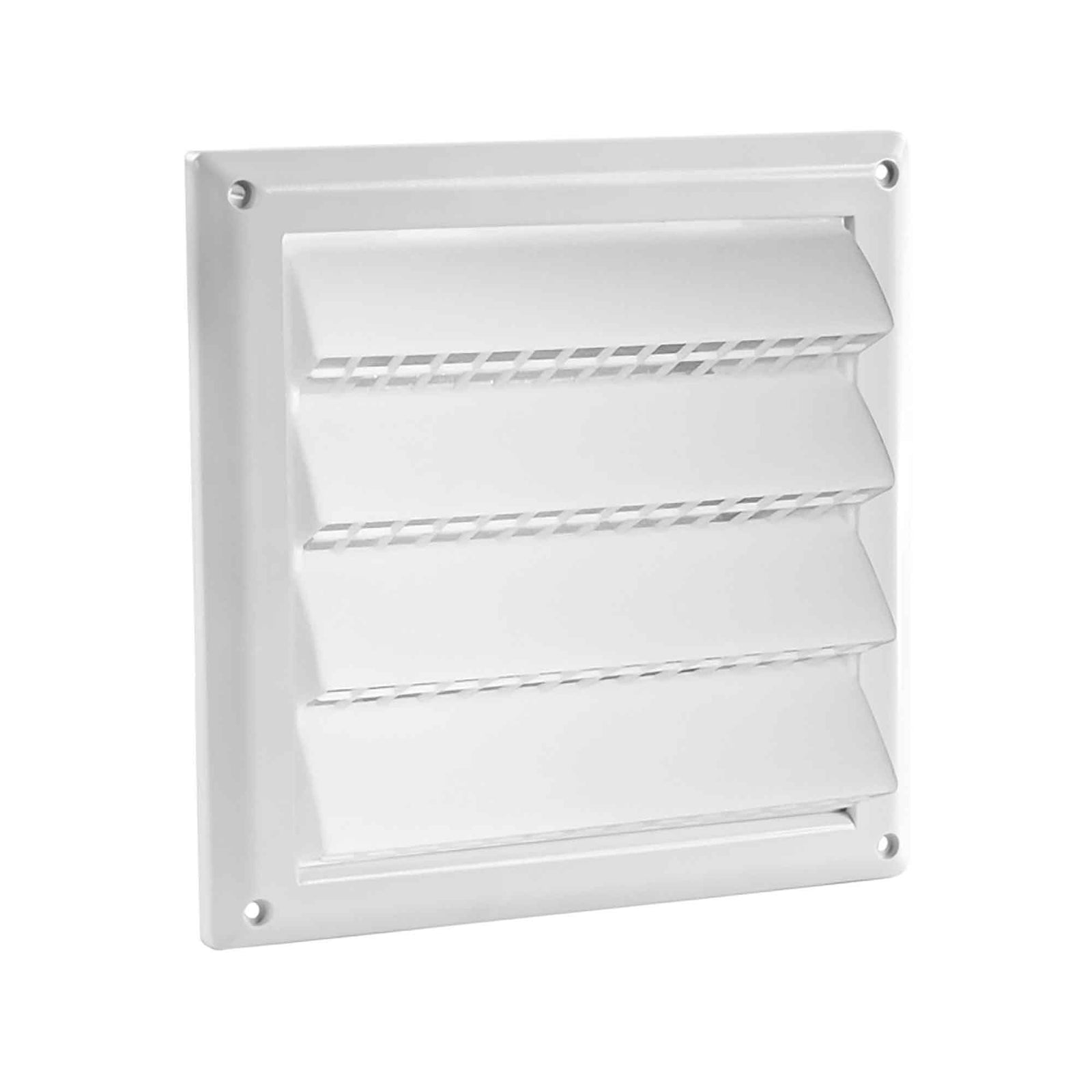 Capuchon d'entrée d'air avec grille de plastique blanc, 6"