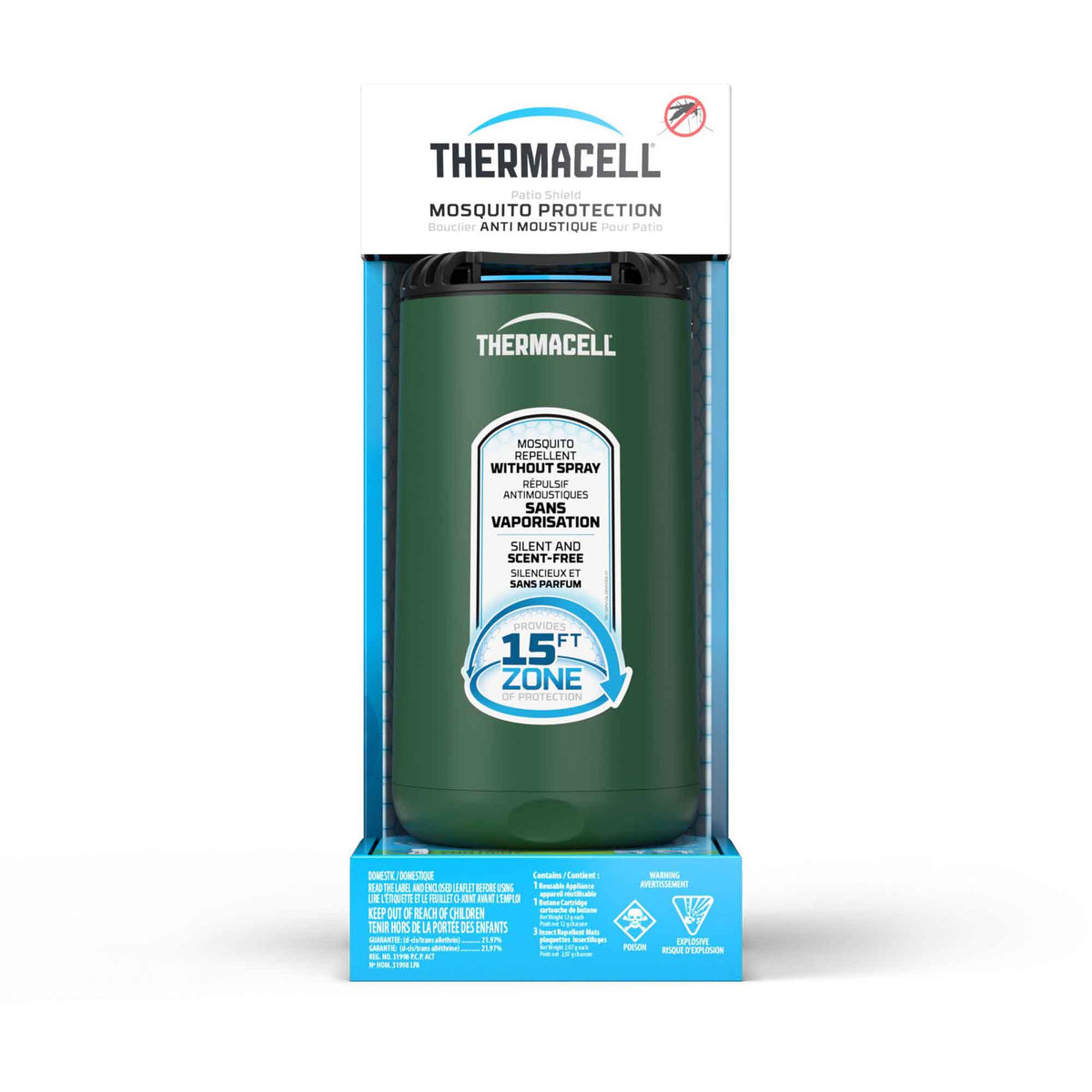 Insectifuge à moustiques pour terrasse à couverture de 15', vert