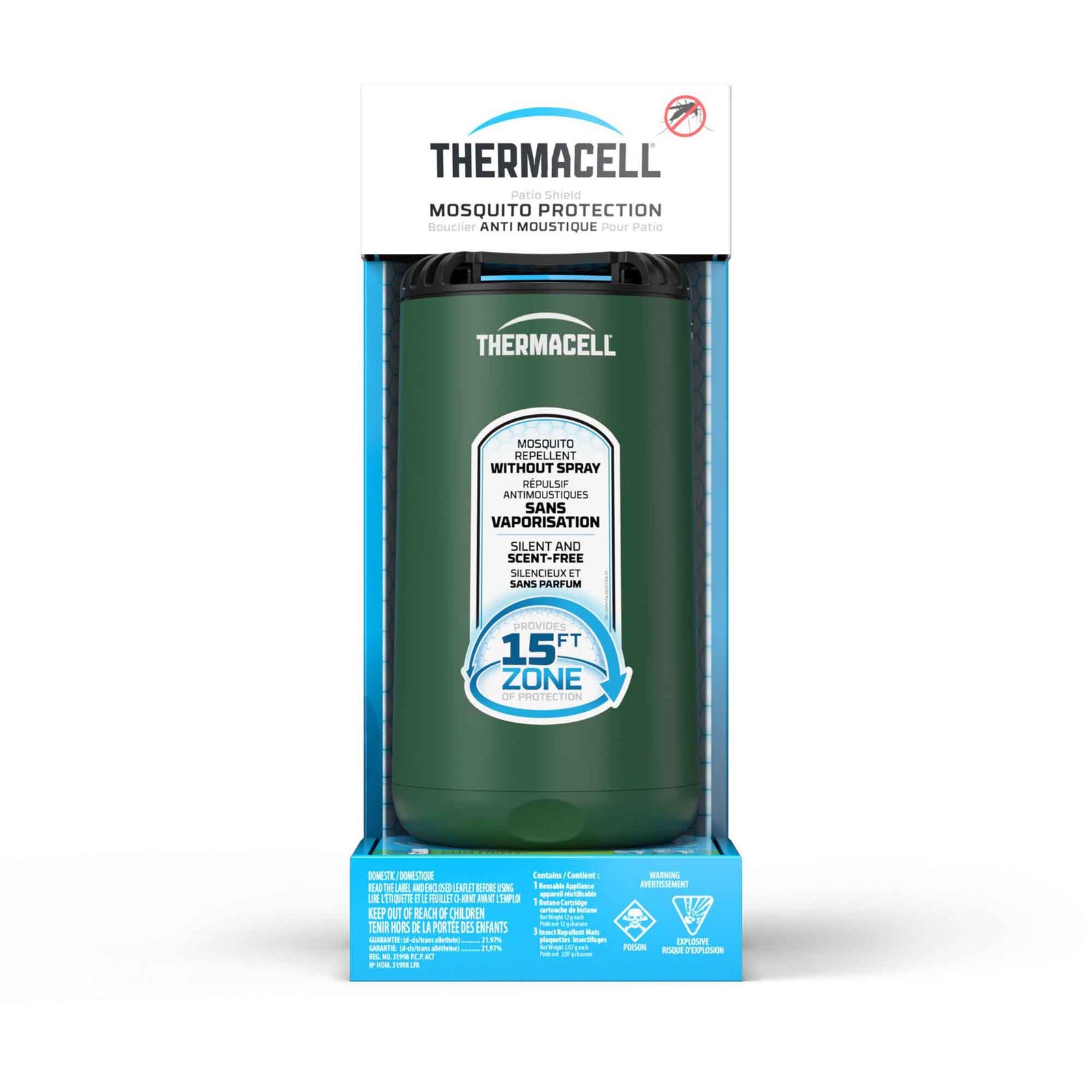 Insectifuge à moustiques pour terrasse à couverture de 15', vert