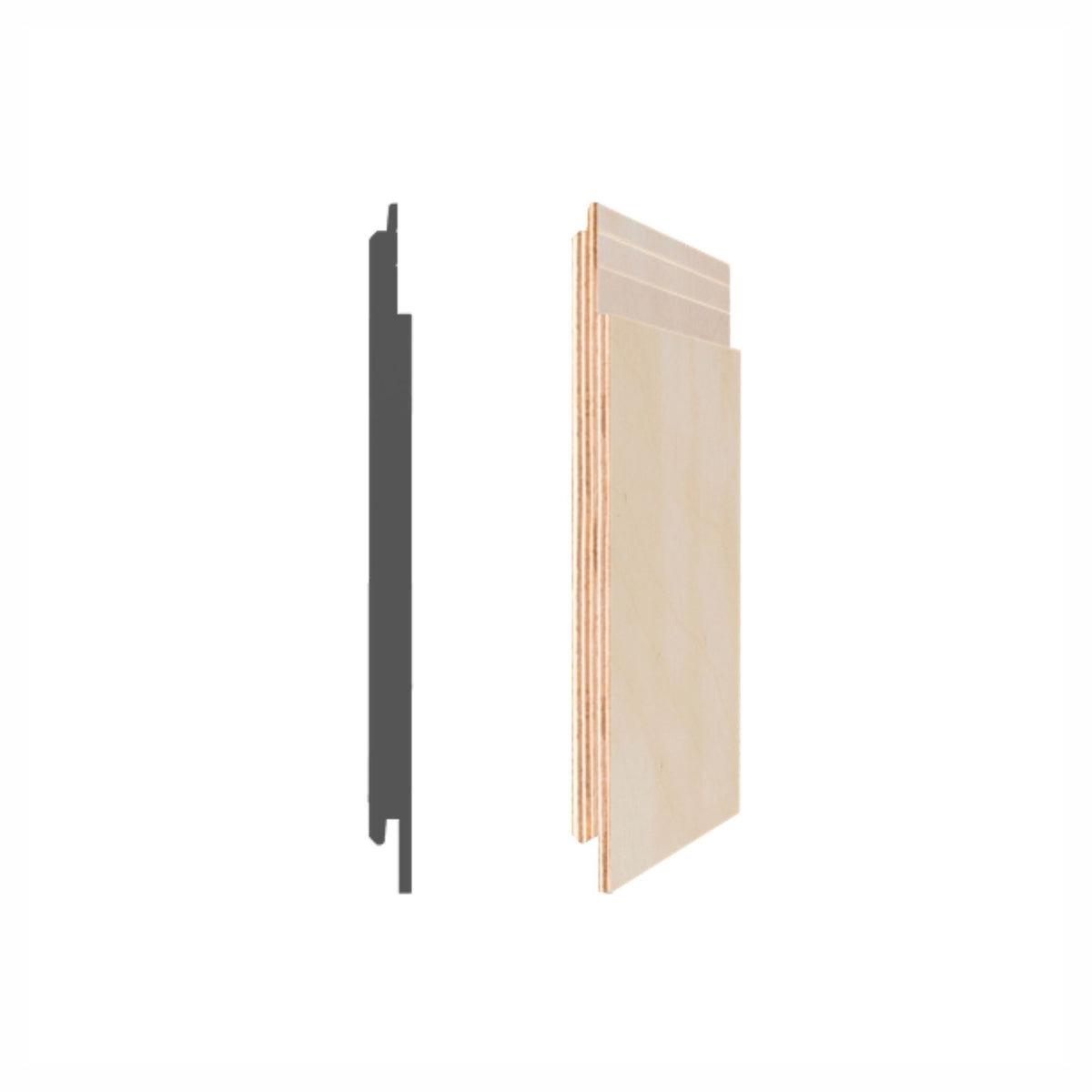 Contreplaqué Shiplap-Ren en merisier, 3/8" x 6-1/2" x 8' (4 unités)