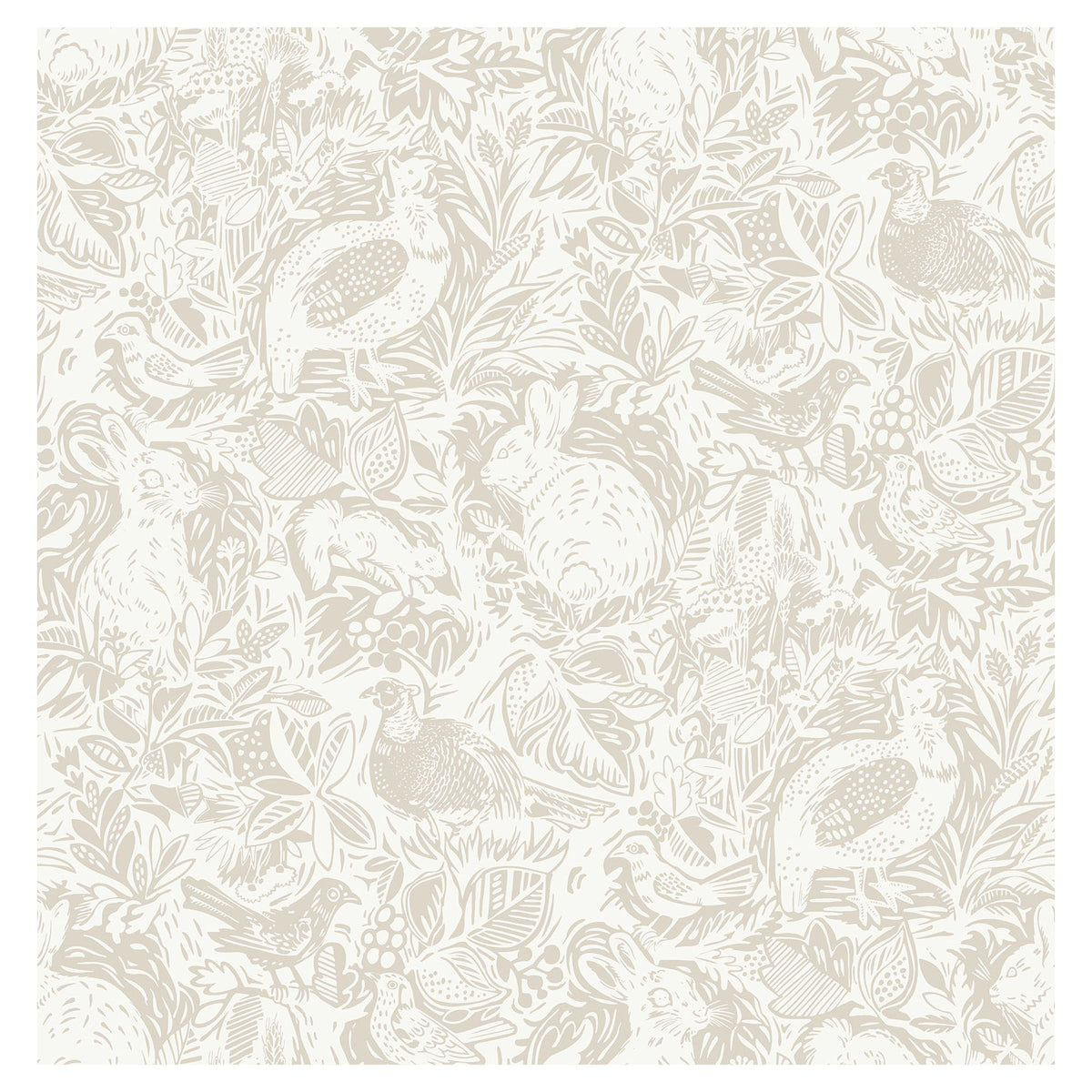 Papier peint autocollant à motif de forêt , 20.5" x 18' (crème Terrene)