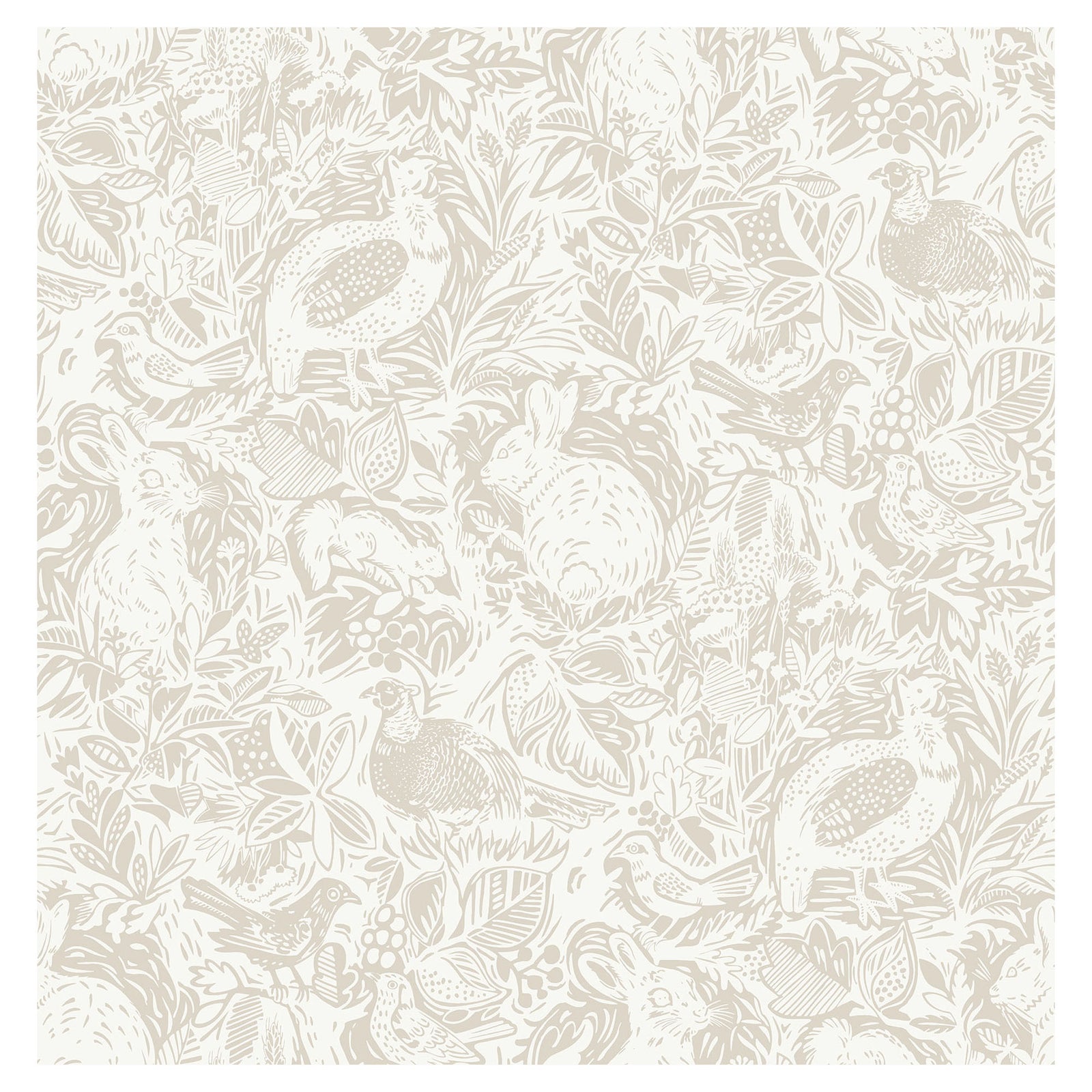 Papier peint autocollant à motif de forêt , 20.5" x 18' (crème Terrene)
