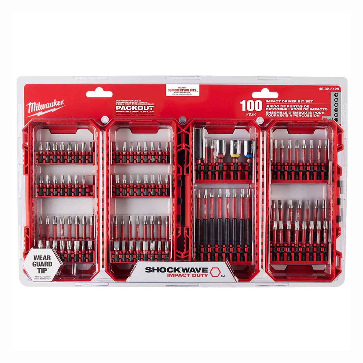 Ensemble d'embouts pour tournevis à percussion SHOCKWAVE, 100 pièces