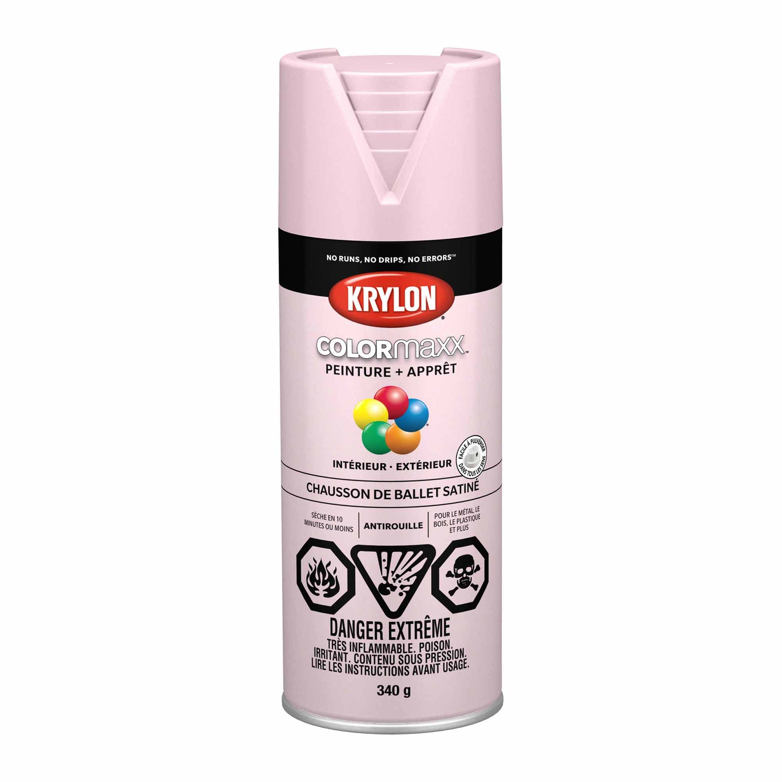 Krylon aérosol COLORMAXX peinture + apprêt chausson de ballet satiné, 340 g