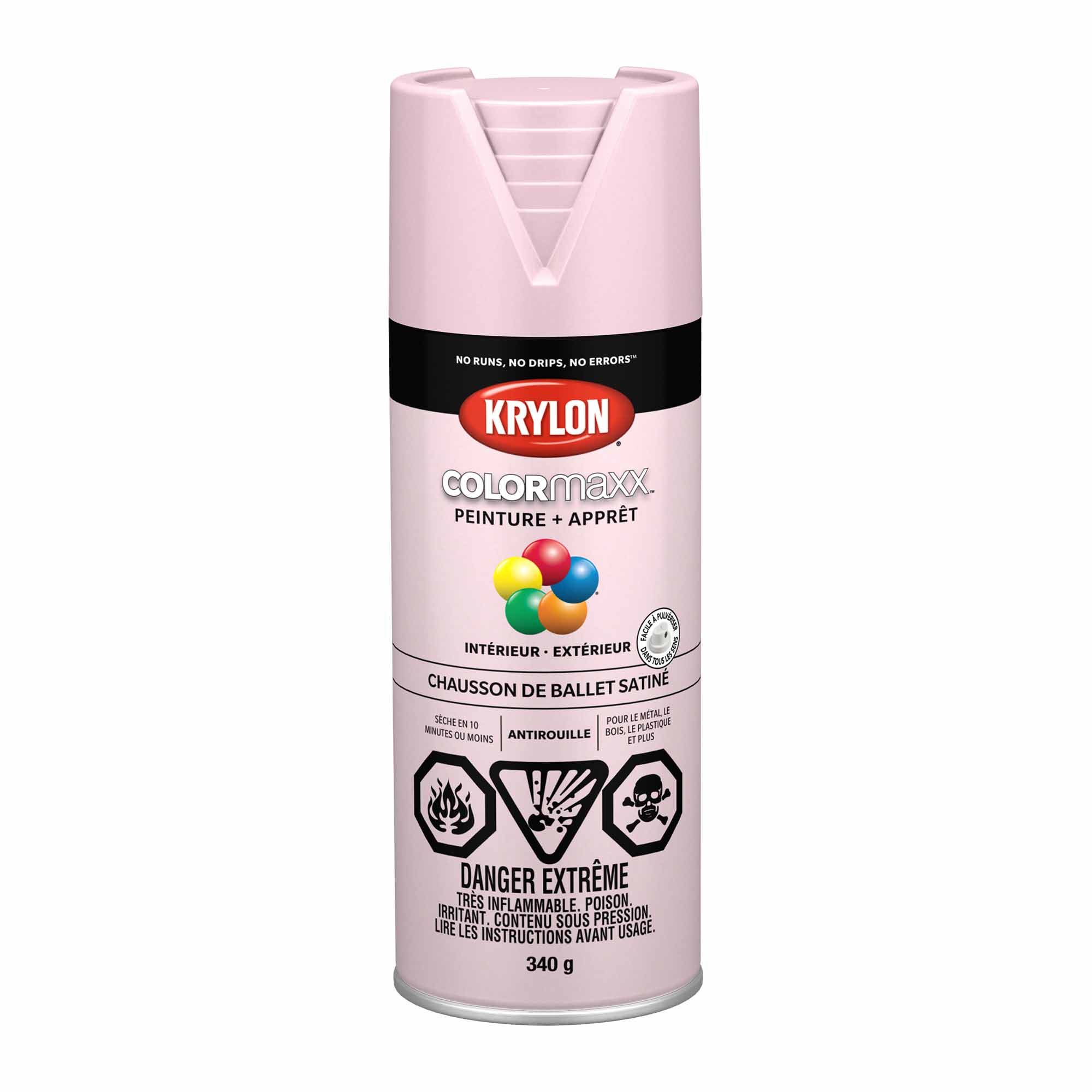 Krylon aérosol COLORMAXX peinture + apprêt chausson de ballet satiné, 340 g