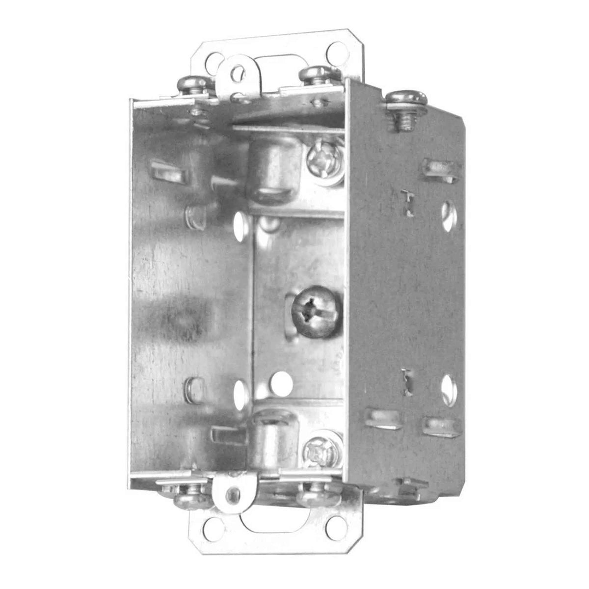 Boîte électrique rectangulaire regroupable pour (1) dispositif avec vis de mise à terre surélevée et pattes d&#39;appui, 2&#39;&#39; de profondeur (10 po3)