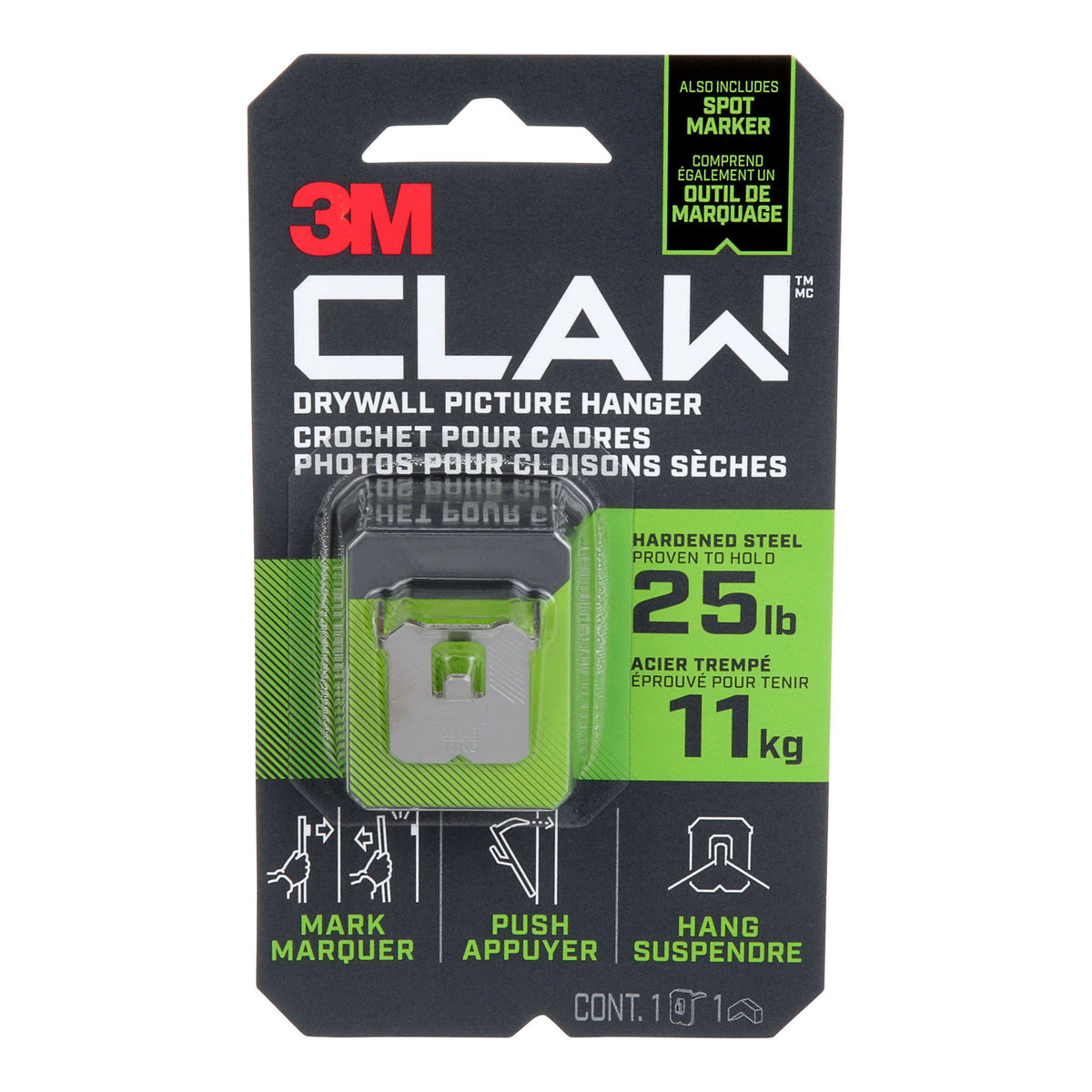 Crochet CLAW pour cadres pour cloisons sèches, 11 kg