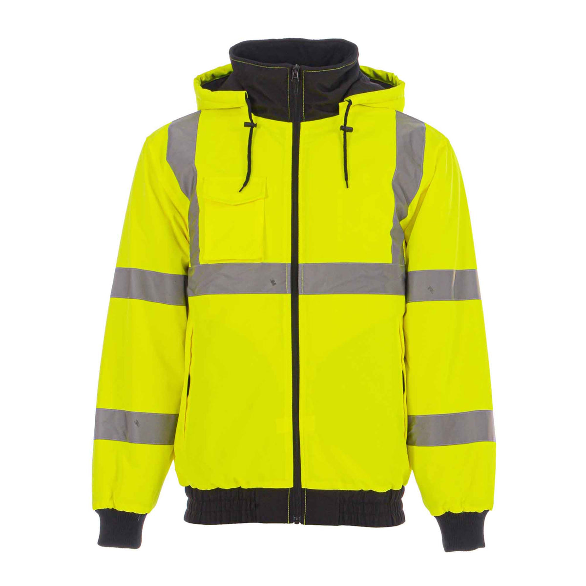 Blouson de sécurité chauffant avec bandes réfléchissantes et capuche, X-large