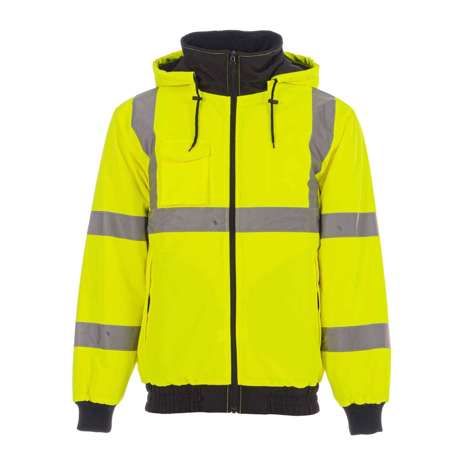 Blouson de sécurité chauffant avec bandes réfléchissantes et capuche, X-large