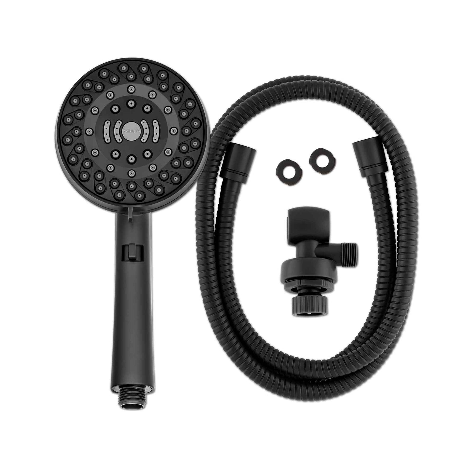 Pomme de douche à main de massage double PowerPulse à 6 réglages, noir mat