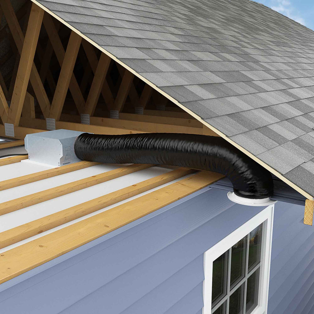 Gaine isolante R-4.2 pour conduits d'air ronds rigides ou semi-rigides, 5" x 10'