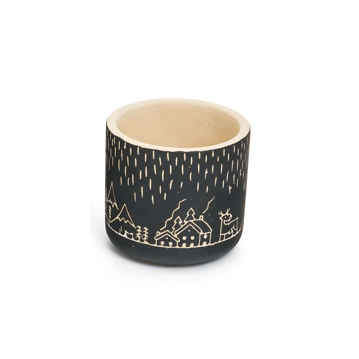 Cache-pot avec paysage en ciment, 4''
