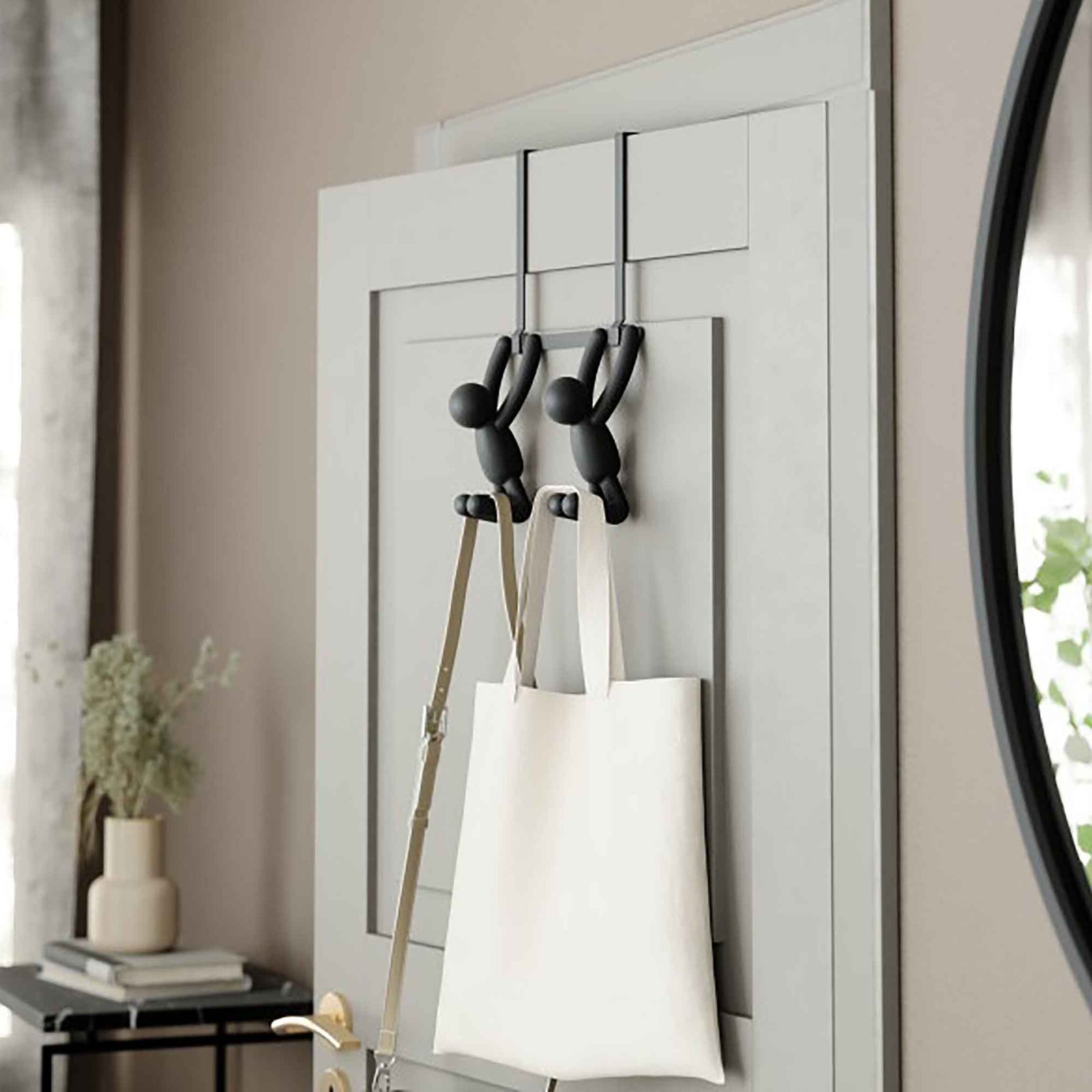 Double crochet Buddy pour dessus de porte, noir