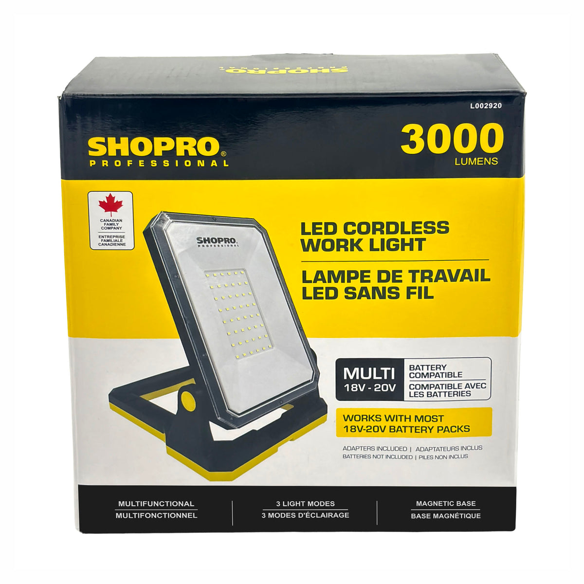 Lampe de travail sans fil à DEL, 3 000 lm