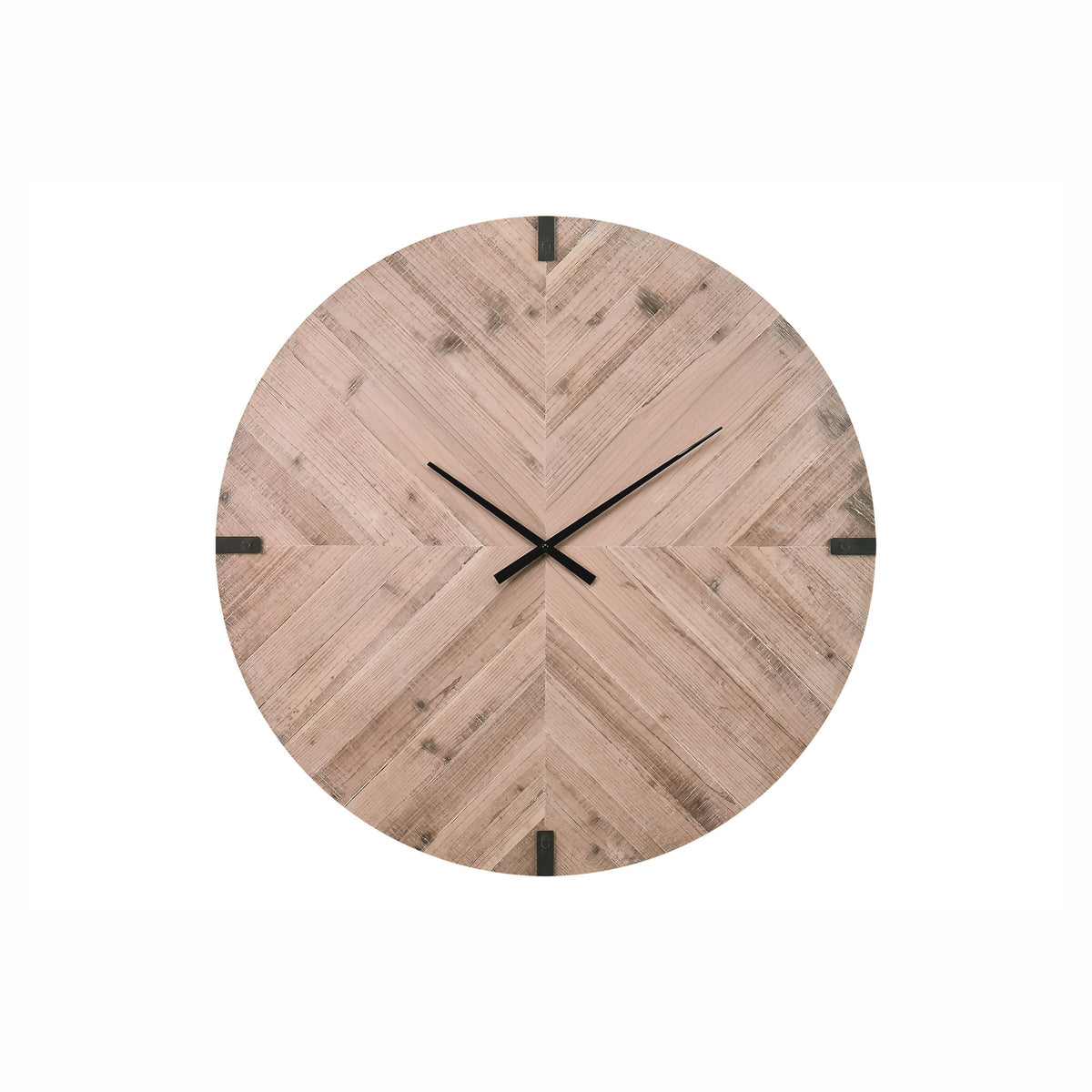 Horloge murale d'aspect bois naturel avec éclairage DEL, 30"
