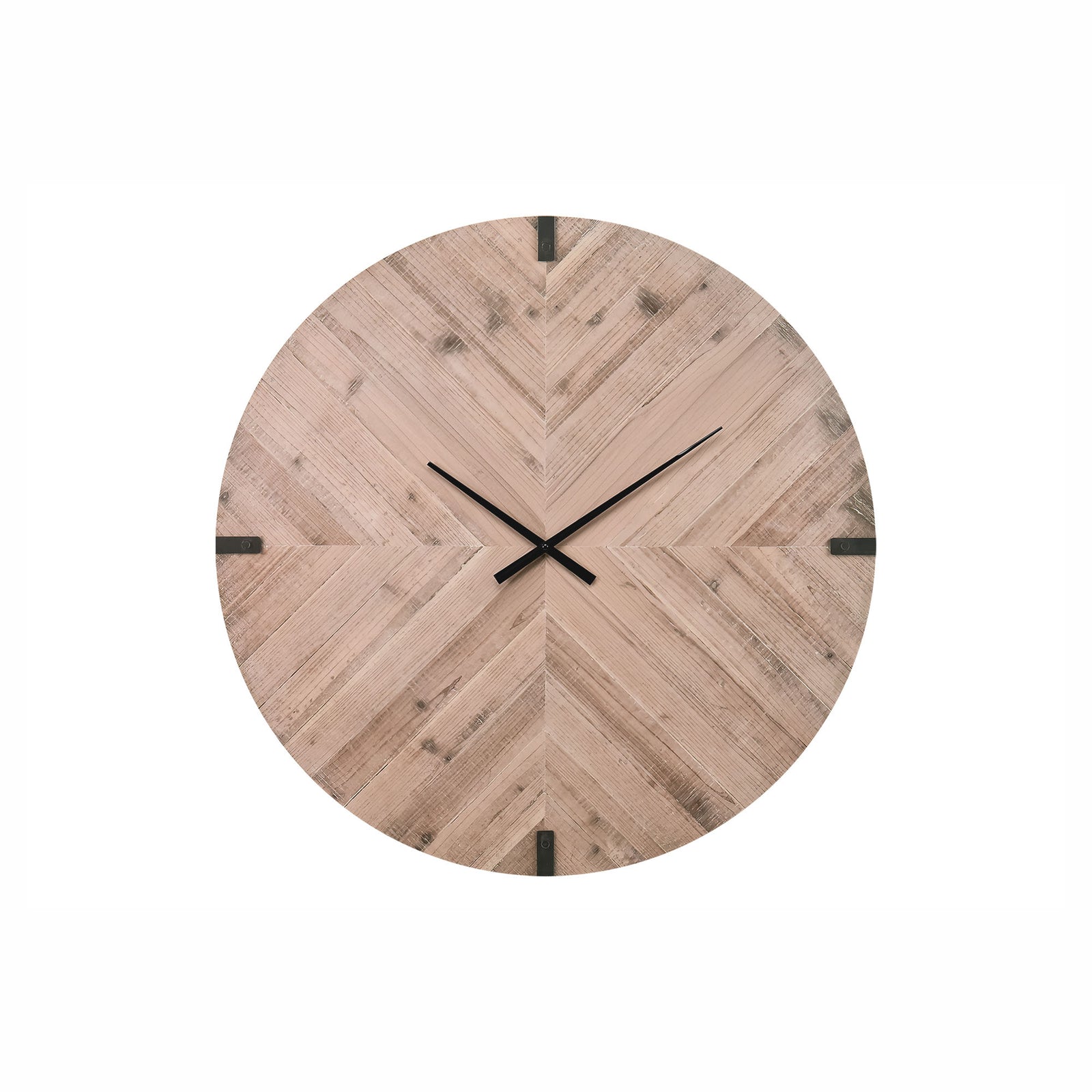 Horloge murale d'aspect bois naturel avec éclairage DEL, 30"