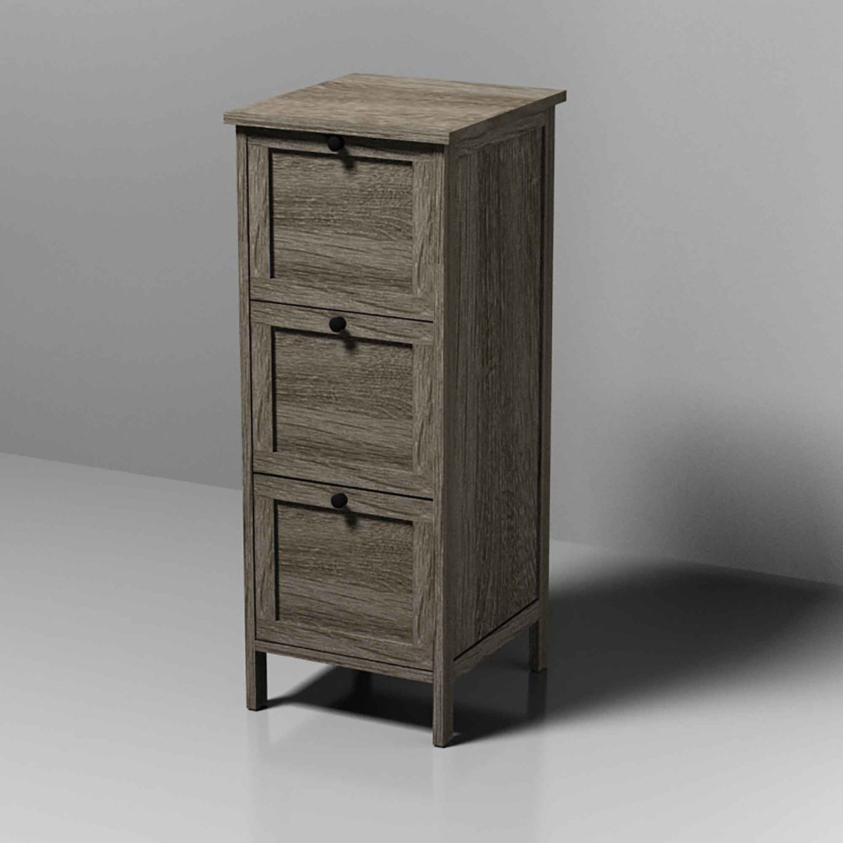 Commode grise à 3 tiroirs, 13&quot; x 11,4&quot; x 31,9&quot;