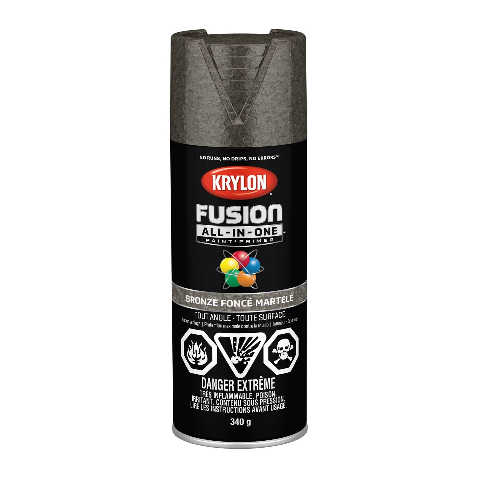 Krylon Fusion All-In-One aérosol bronze foncé martelé, 340 g